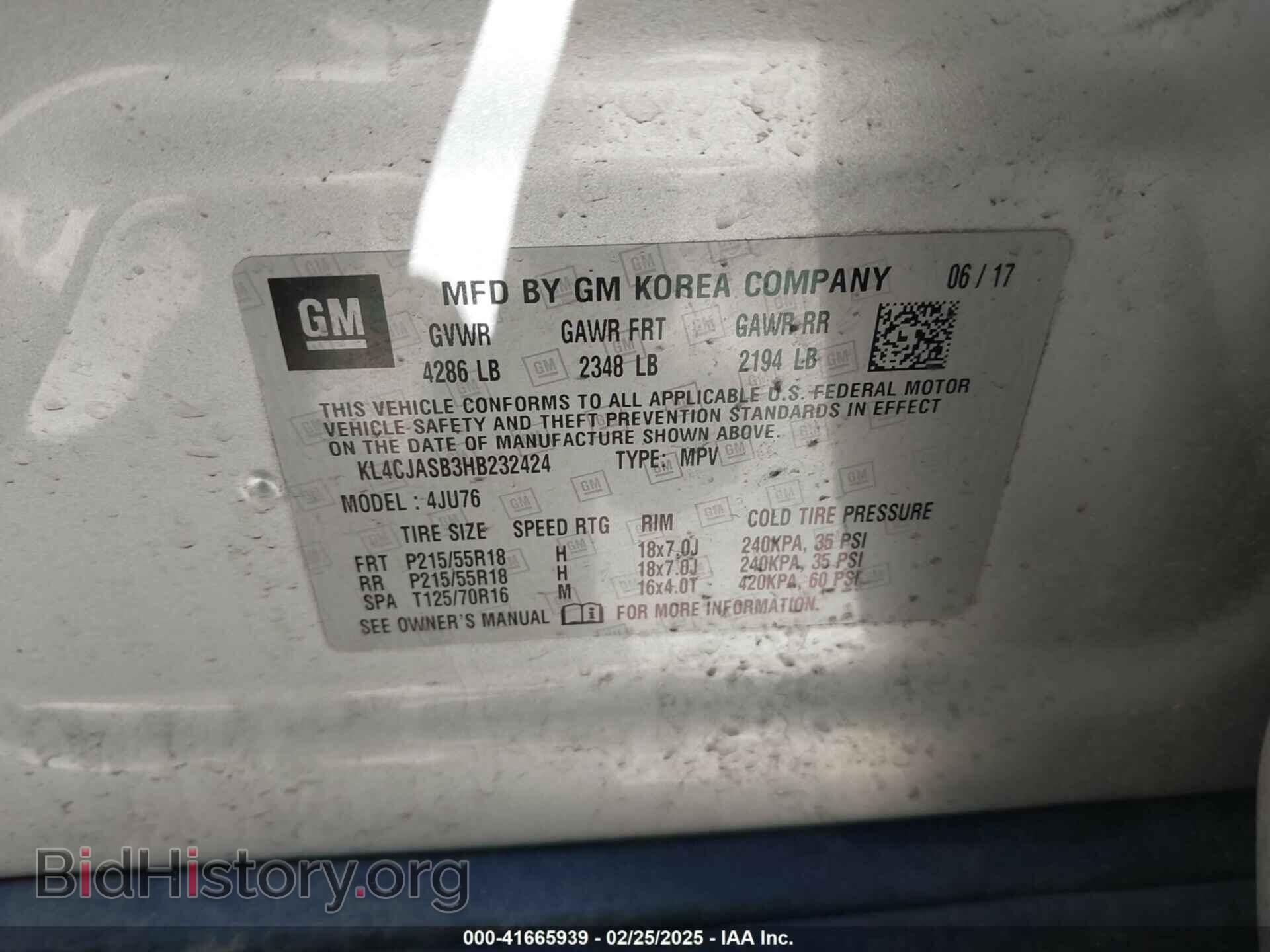 2017 BUICK ENCORE - VIN: KL4CJASB3HB232424 - Фото 9