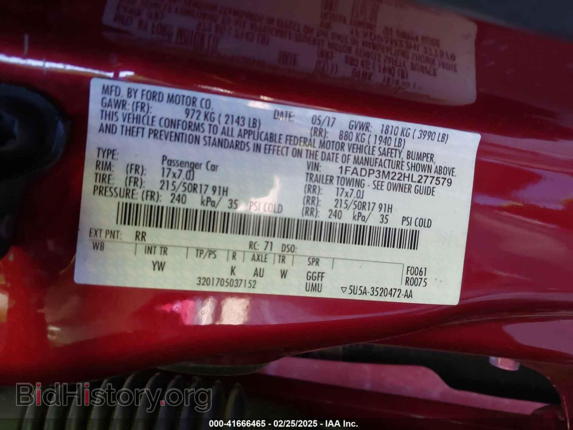 2017 FORD FOCUS - VIN: 1FADP3M22HL277579 - Фото 9