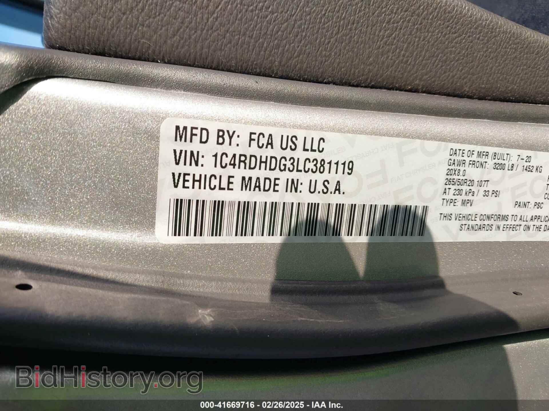 2020 DODGE DURANGO - VIN: 1C4RDHDG3LC381119 - Фото 9