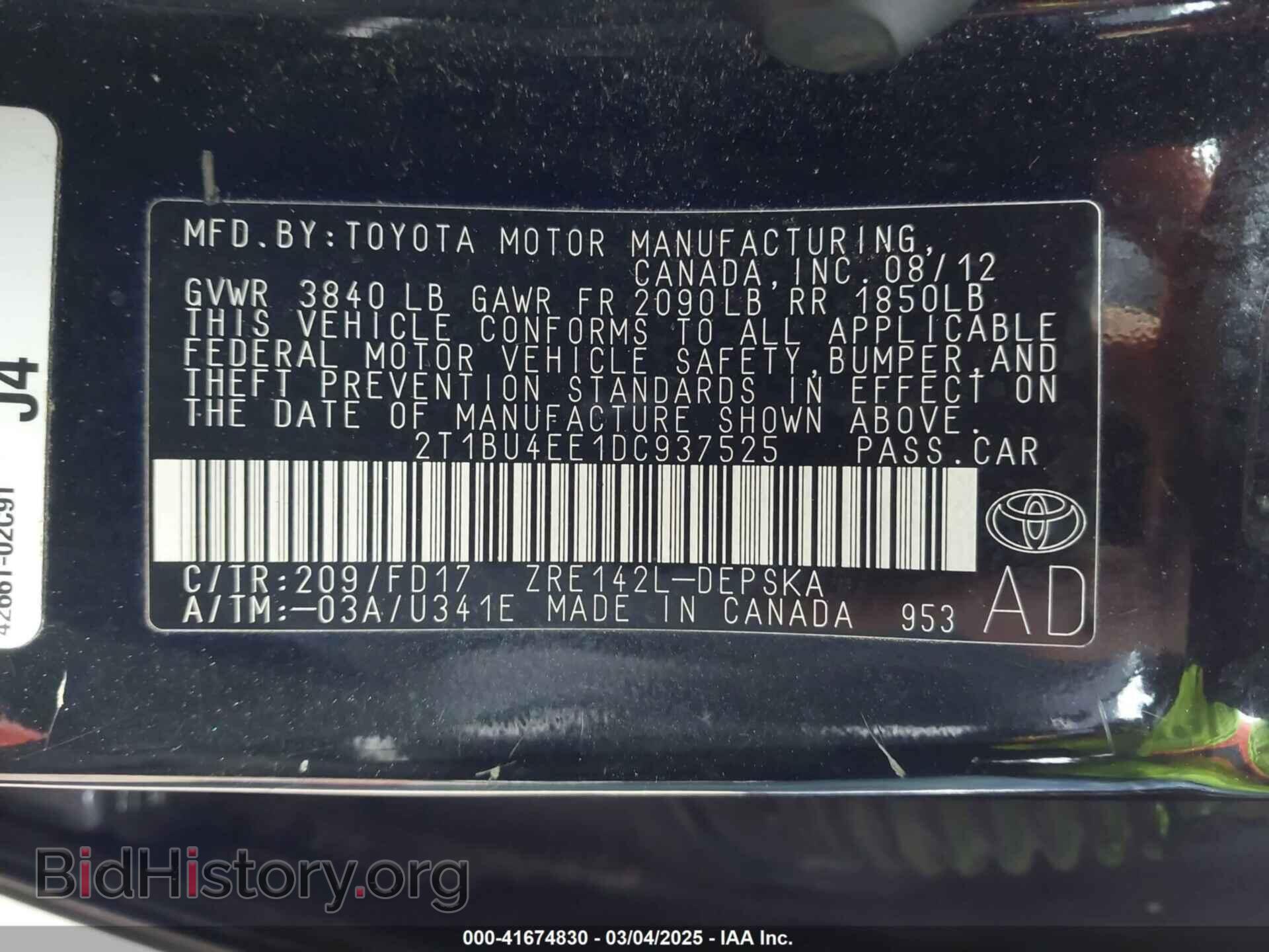 2013 TOYOTA COROLLA - VIN: 2T1BU4EE1DC937525 - Фото 9
