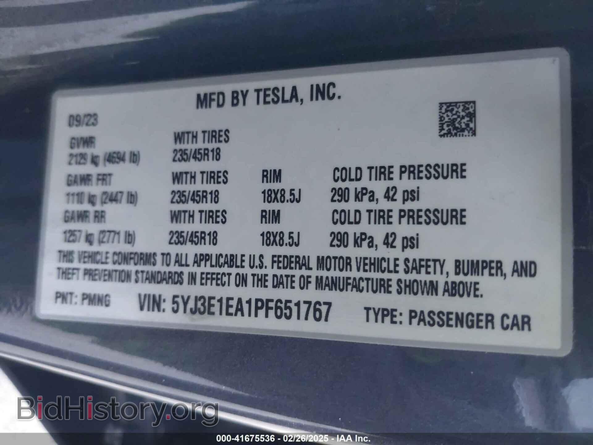 2023 TESLA MODEL 3 - VIN: 5YJ3E1EA1PF651767 - Фото 9