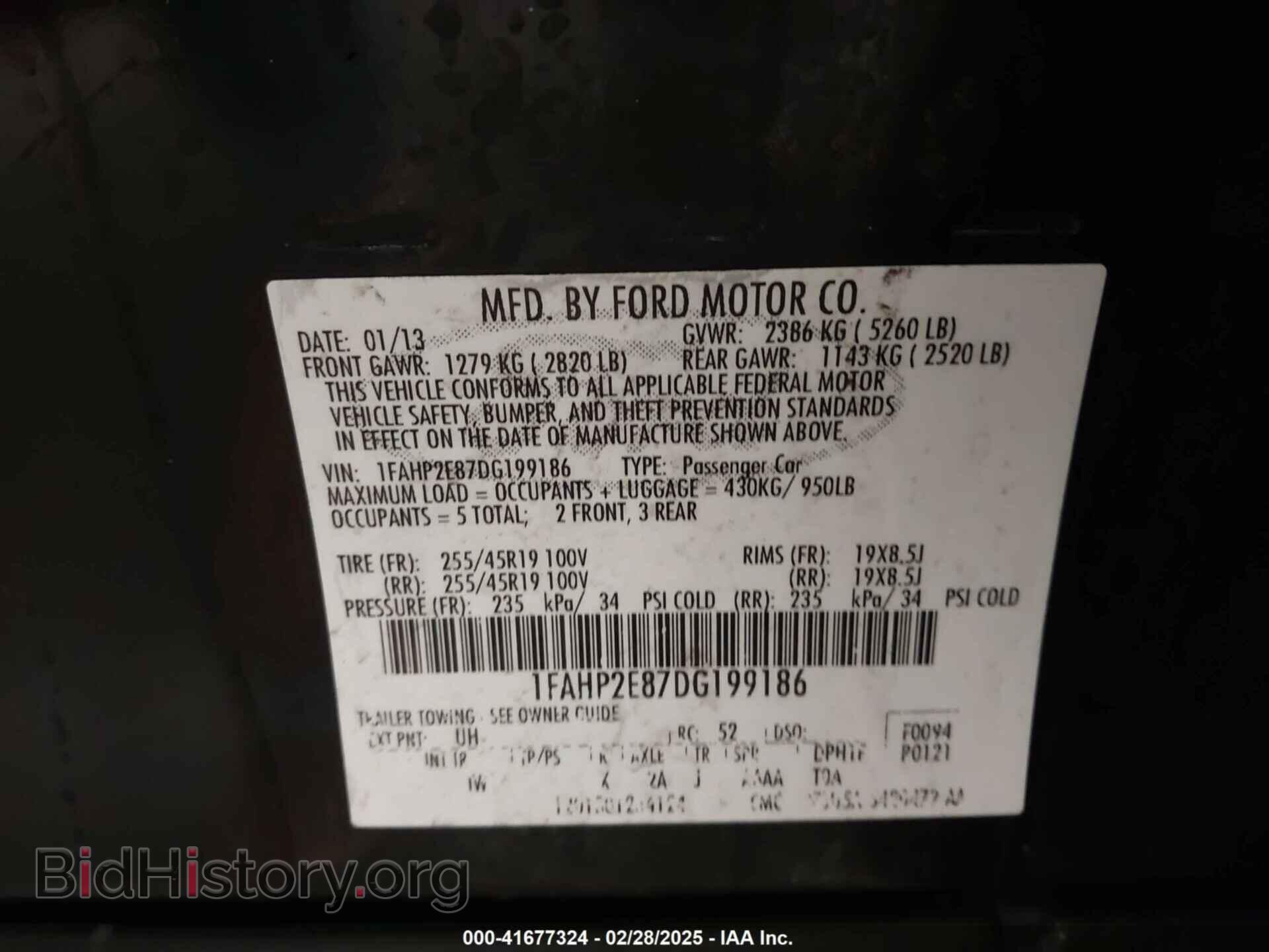 2013 FORD TAURUS - VIN: 1FAHP2E87DG199186 - Photo 9