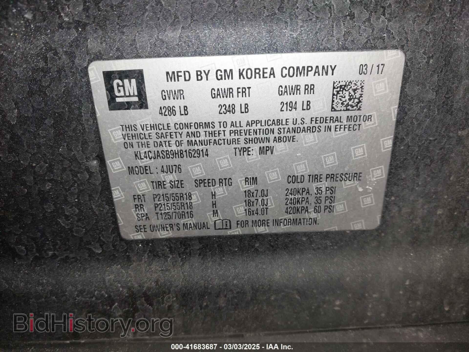2017 BUICK ENCORE - VIN: KL4CJASB9HB162914 - Photo 9
