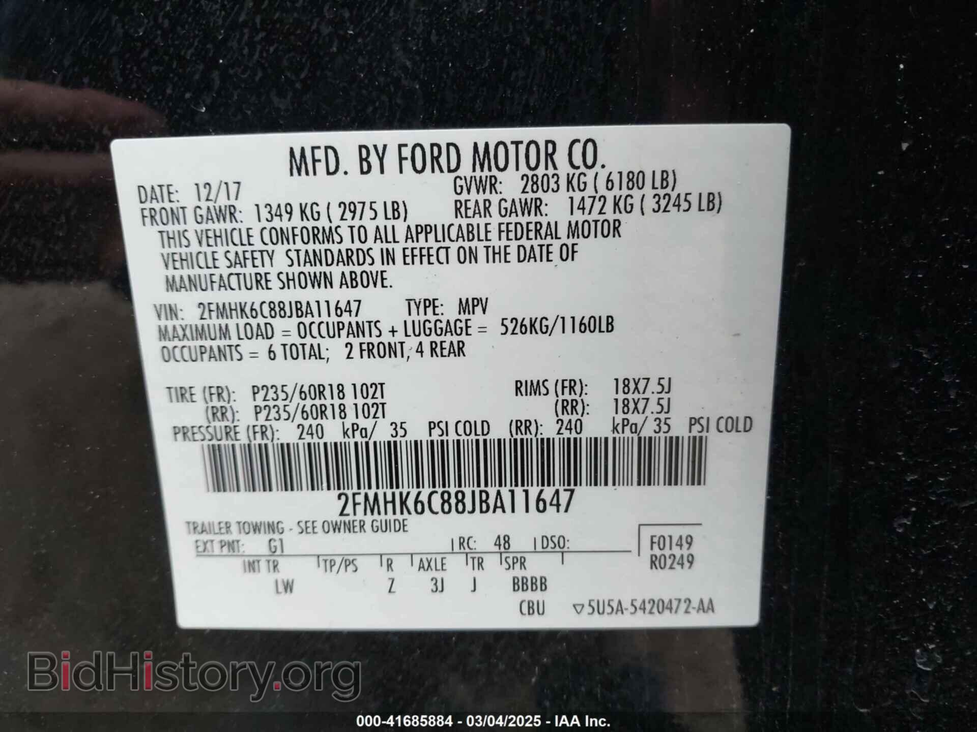 2018 FORD FLEX - VIN: 2FMHK6C88JBA11647 - Photo 9