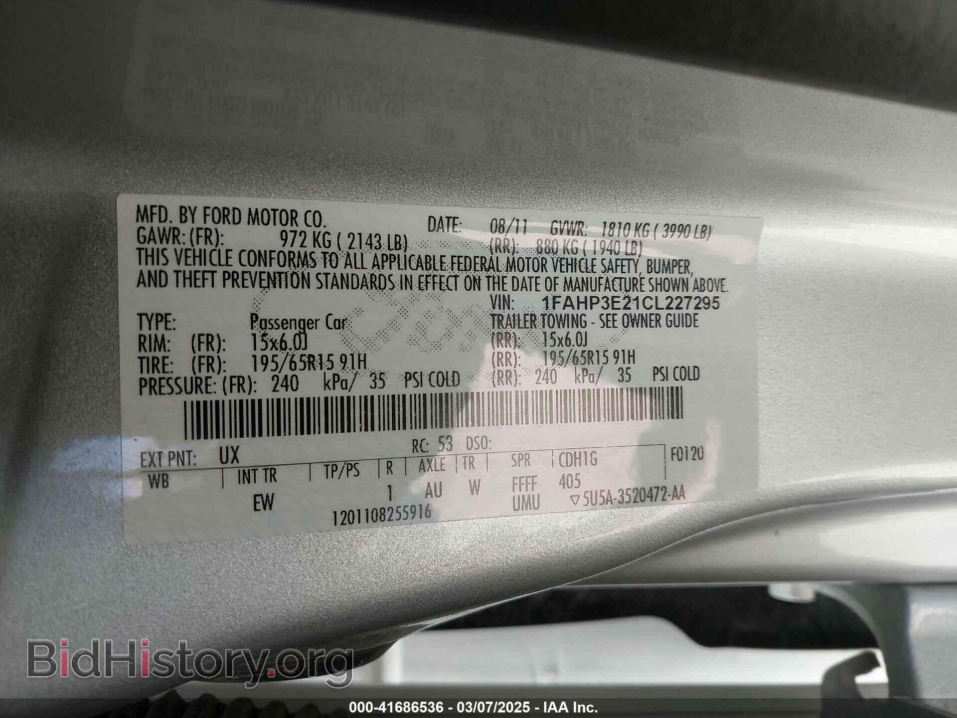 2012 FORD FOCUS - VIN: 1FAHP3E21CL227295 - Фото 9