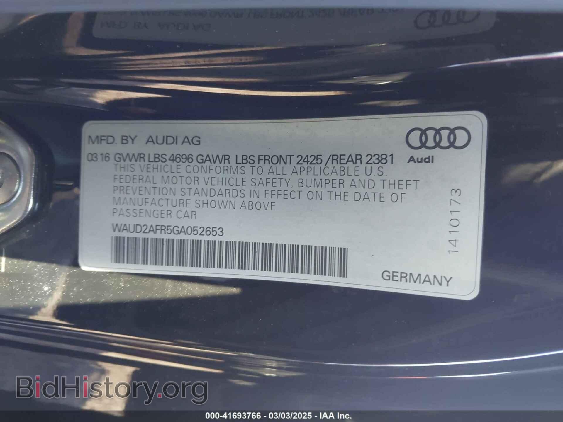2016 AUDI A5 - VIN: WAUD2AFR5GA052653 - Photo 9