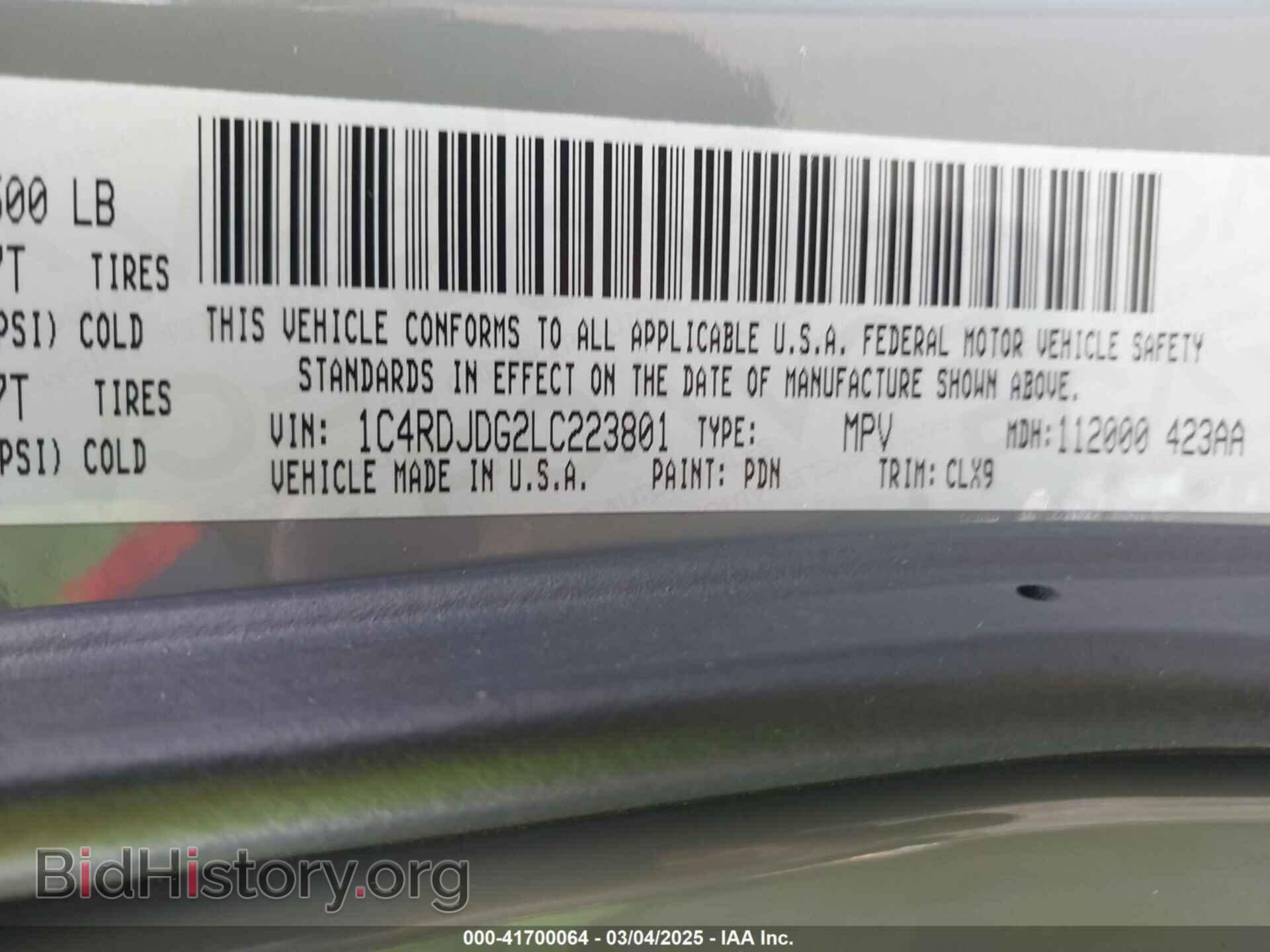 2020 DODGE DURANGO - VIN: 1C4RDJDG2LC223801 - Фото 9
