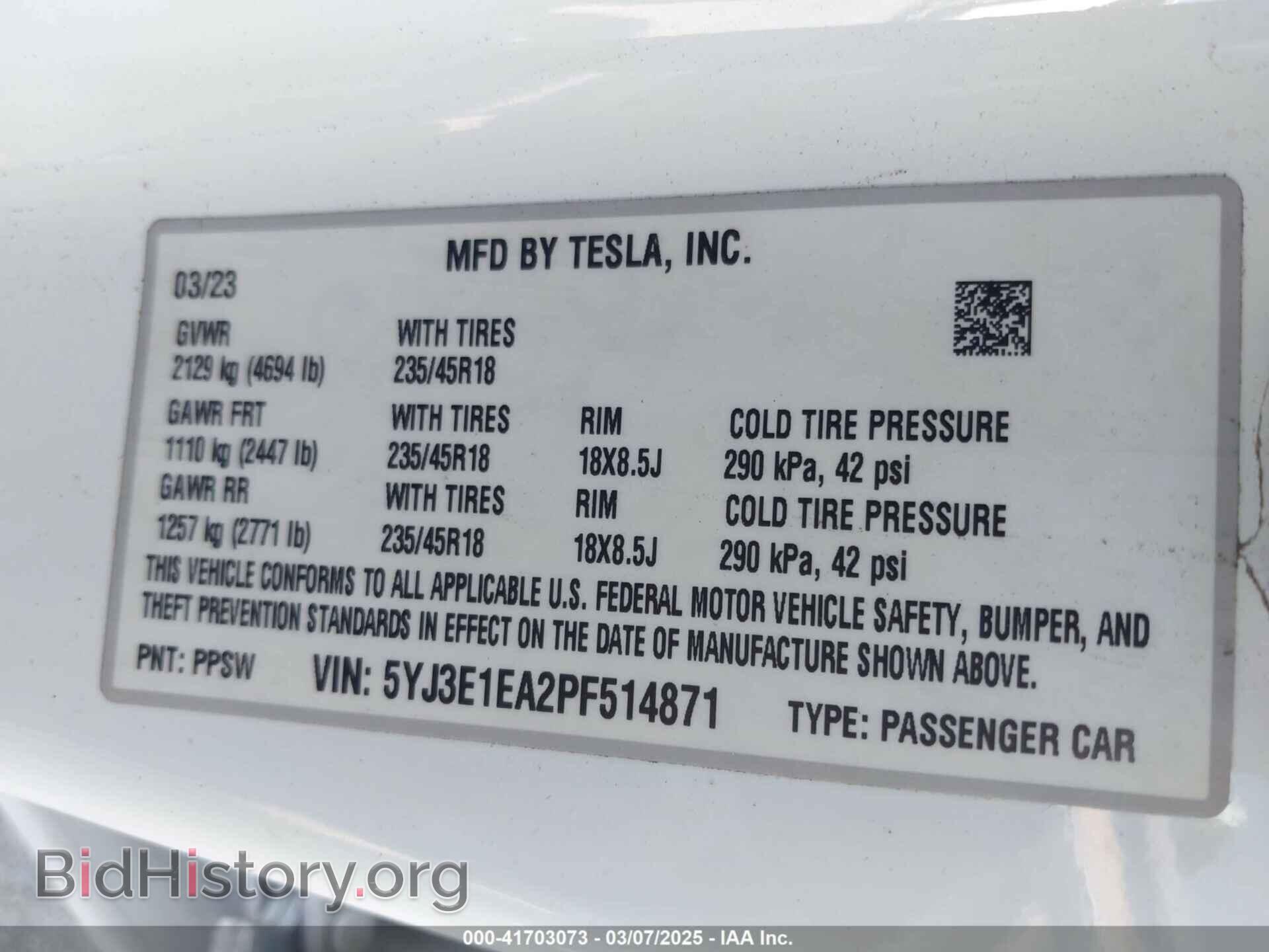 2023 TESLA MODEL 3 - VIN: 5YJ3E1EA2PF514871 - Фото 9