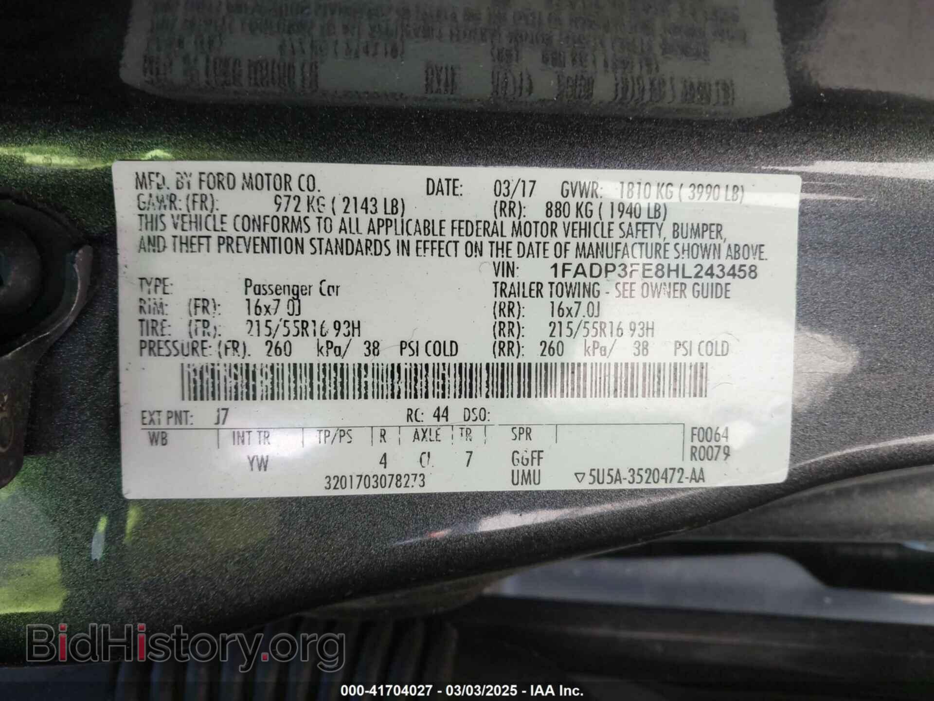 2017 FORD FOCUS - VIN: 1FADP3FE8HL243458 - Photo 9