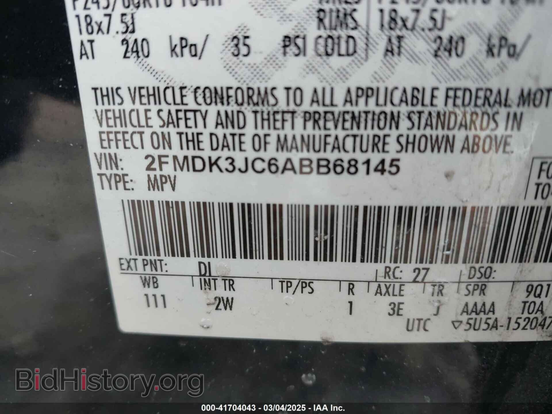 2010 FORD EDGE - VIN: 2FMDK3JC6ABB68145 - Photo 9