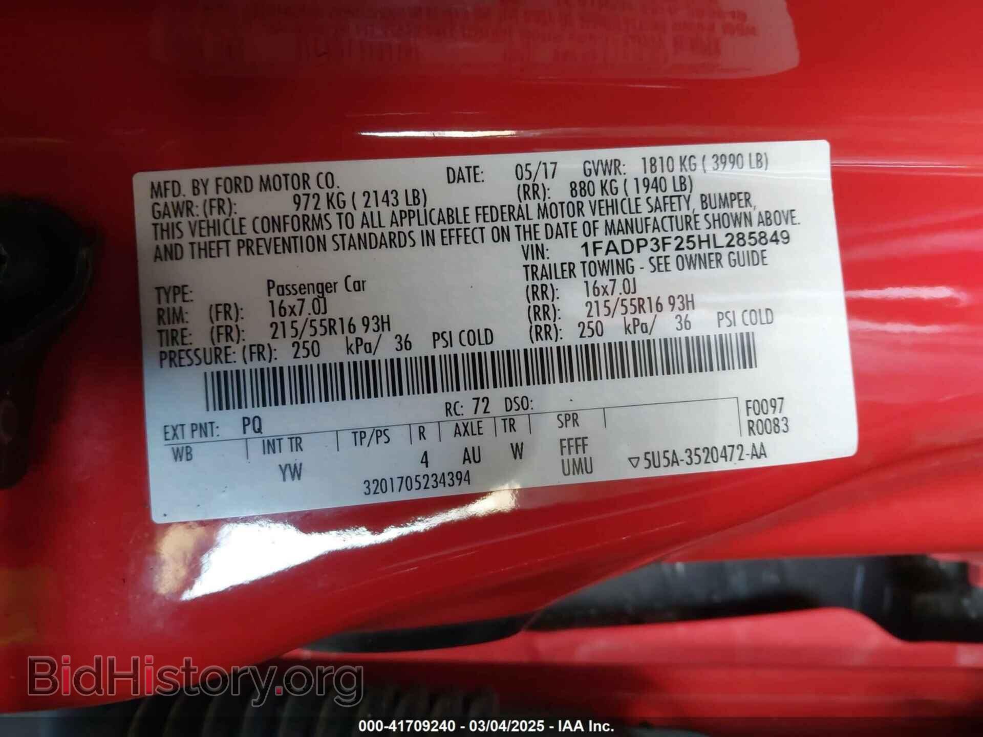 2017 FORD FOCUS - VIN: 1FADP3F25HL285849 - Photo 9