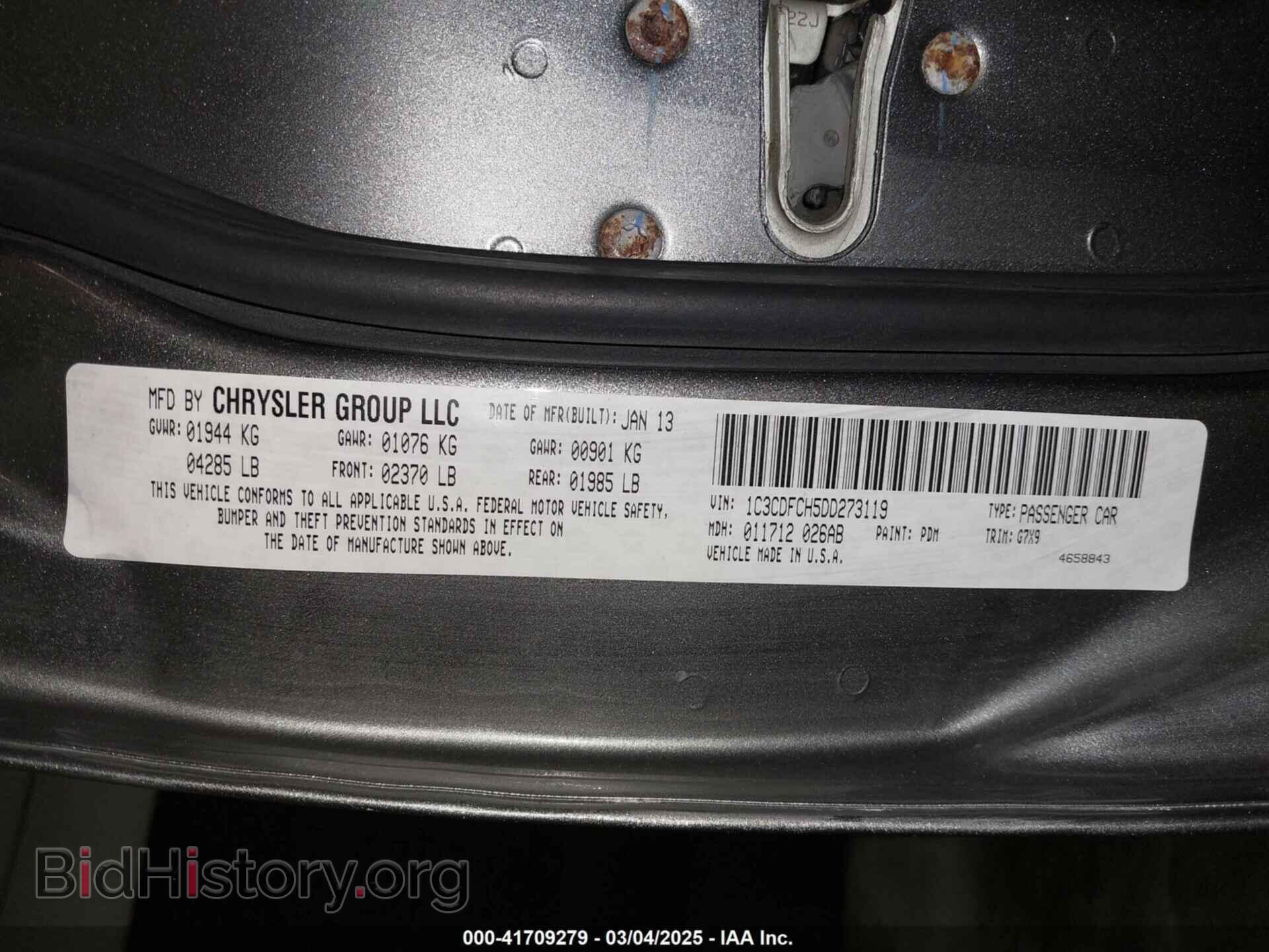 2013 DODGE DART - VIN: 1C3CDFCH5DD273119 - Фото 9