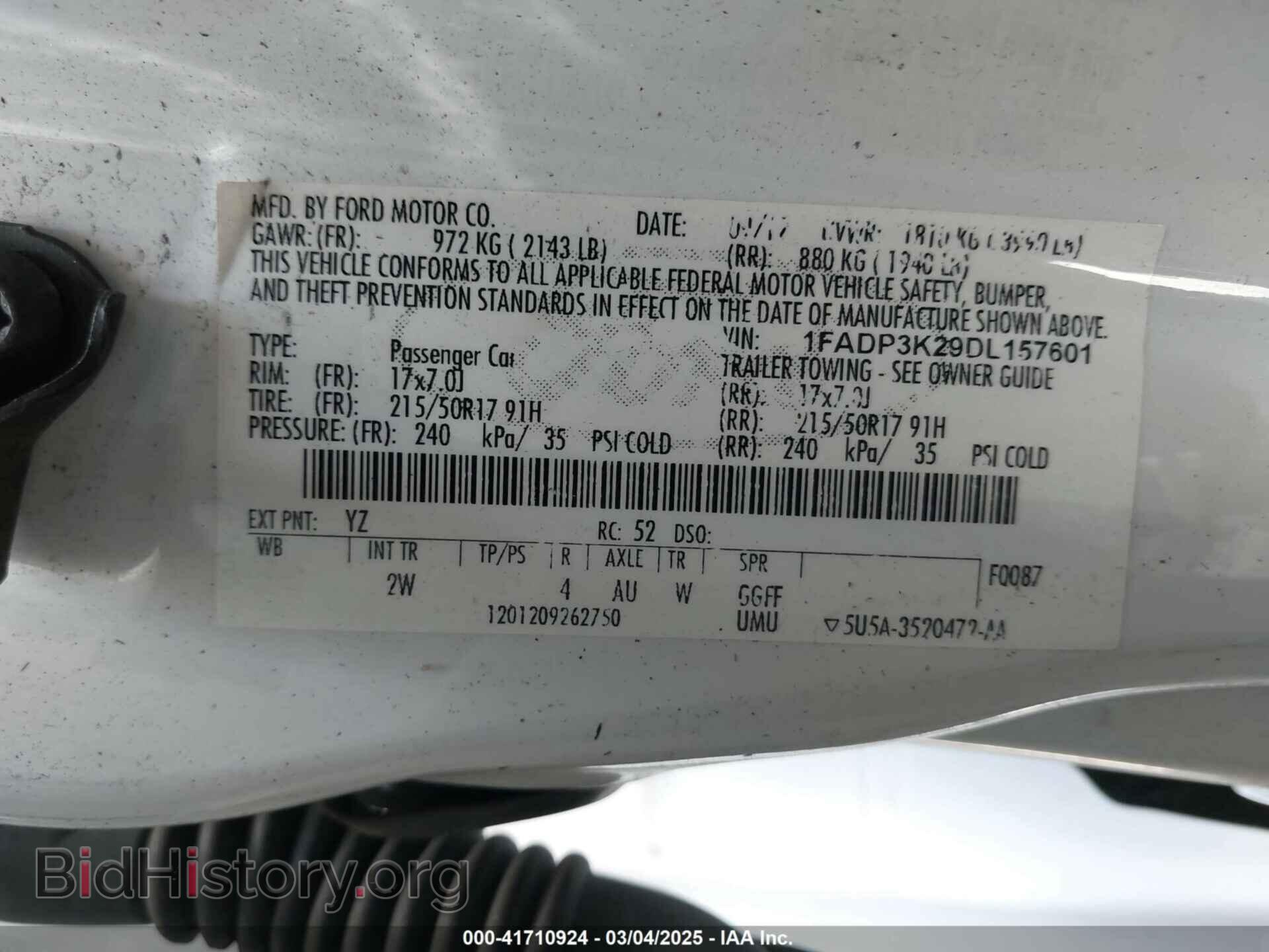 2013 FORD FOCUS - VIN: 1FADP3K29DL157601 - Фото 9