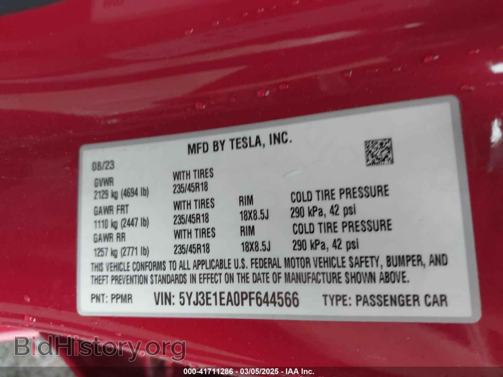 2023 TESLA MODEL 3 - VIN: 5YJ3E1EA0PF644566 - Фото 9