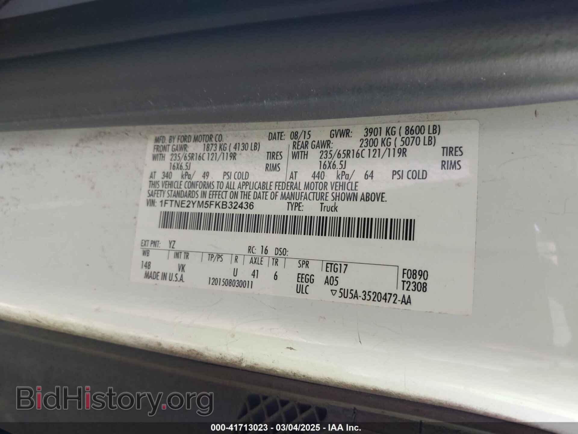 2015 FORD TRANSIT-150 - VIN: 1FTNE2YM5FKB32436 - Photo 9