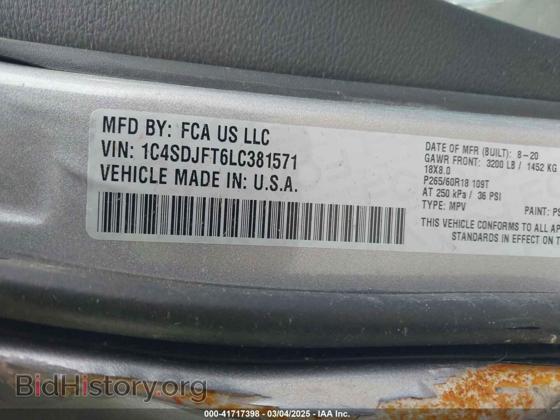 2020 DODGE DURANGO - VIN: 1C4SDJFT6LC381571 - Photo 9