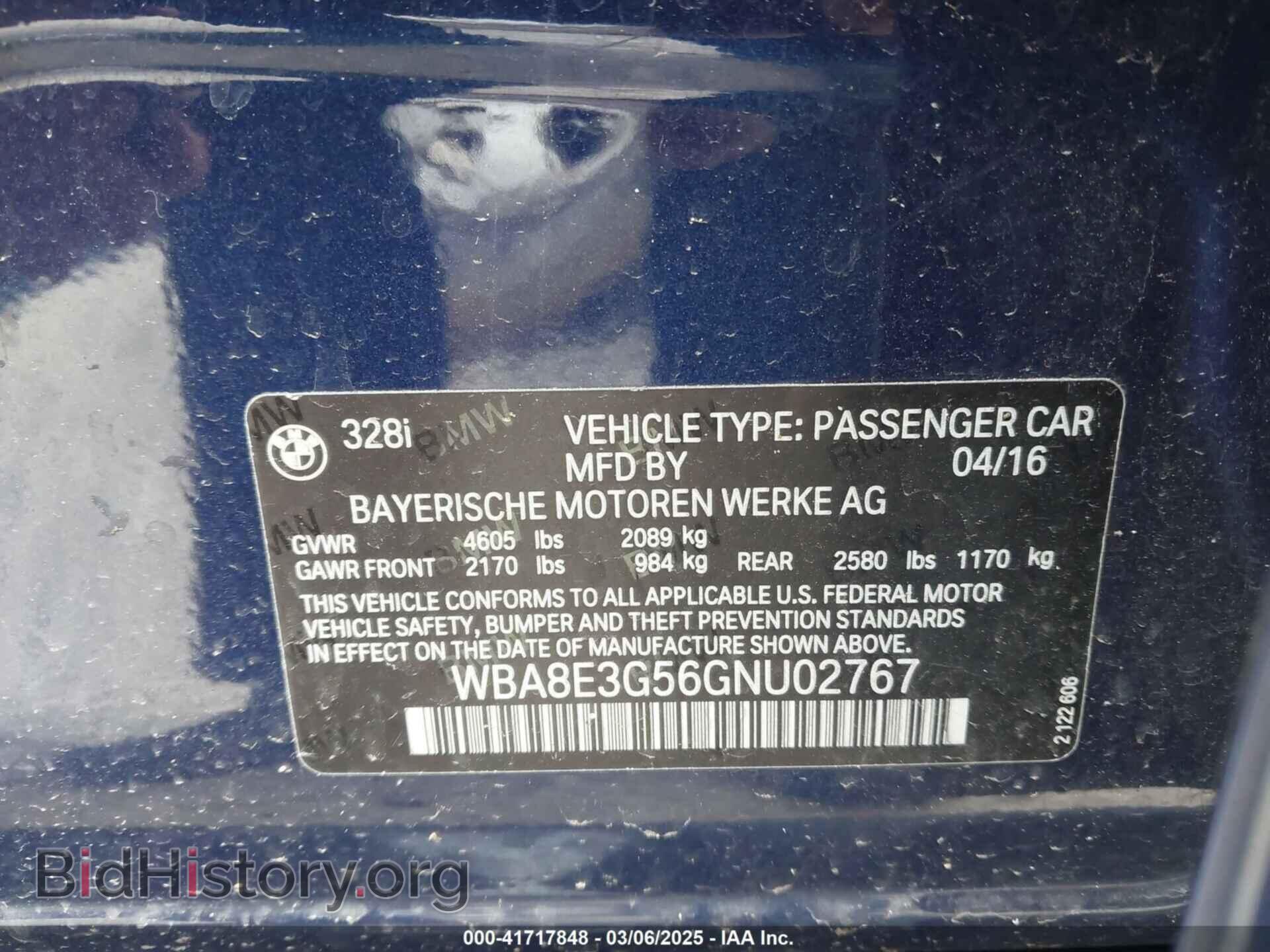 2016 BMW 328I - VIN: WBA8E3G56GNU02767 - Фото 9
