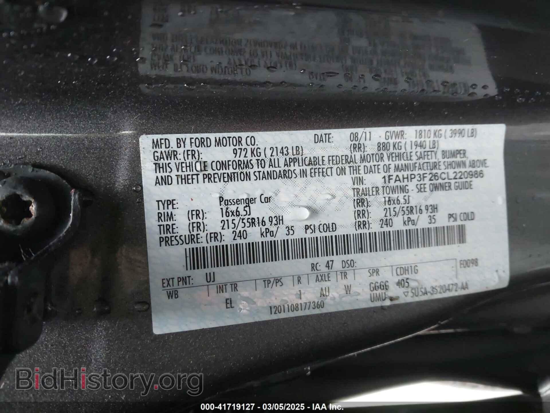 2012 FORD FOCUS - VIN: 1FAHP3F26CL220986 - Фото 9