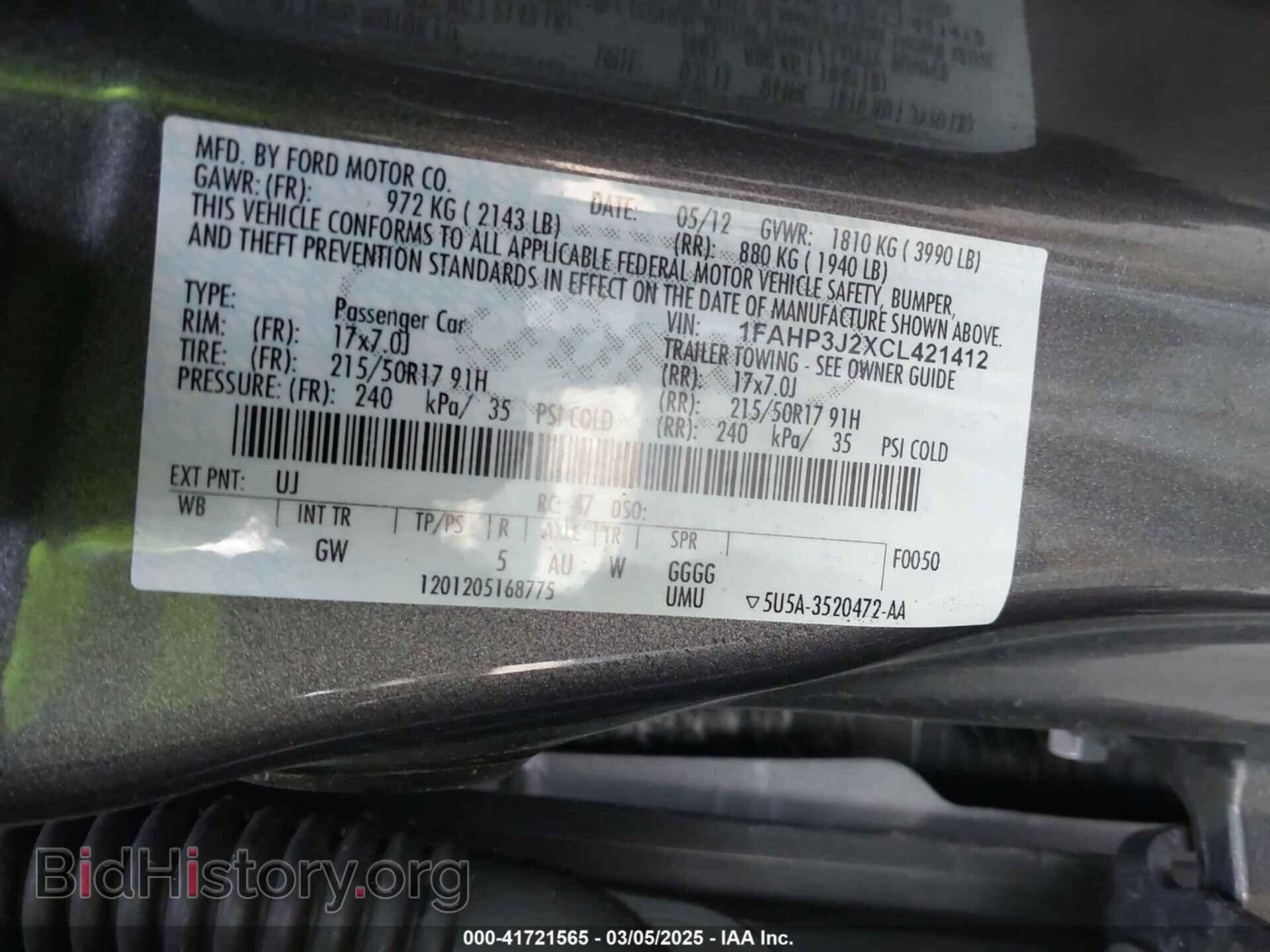 2012 FORD FOCUS - VIN: 1FAHP3J2XCL421412 - Фото 9