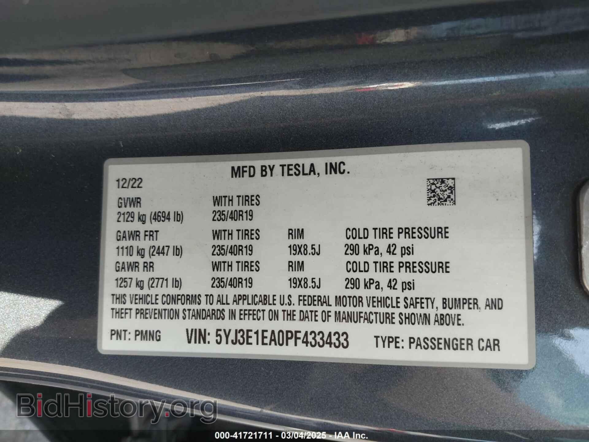 2023 TESLA MODEL 3 - VIN: 5YJ3E1EA0PF433433 - Фото 9