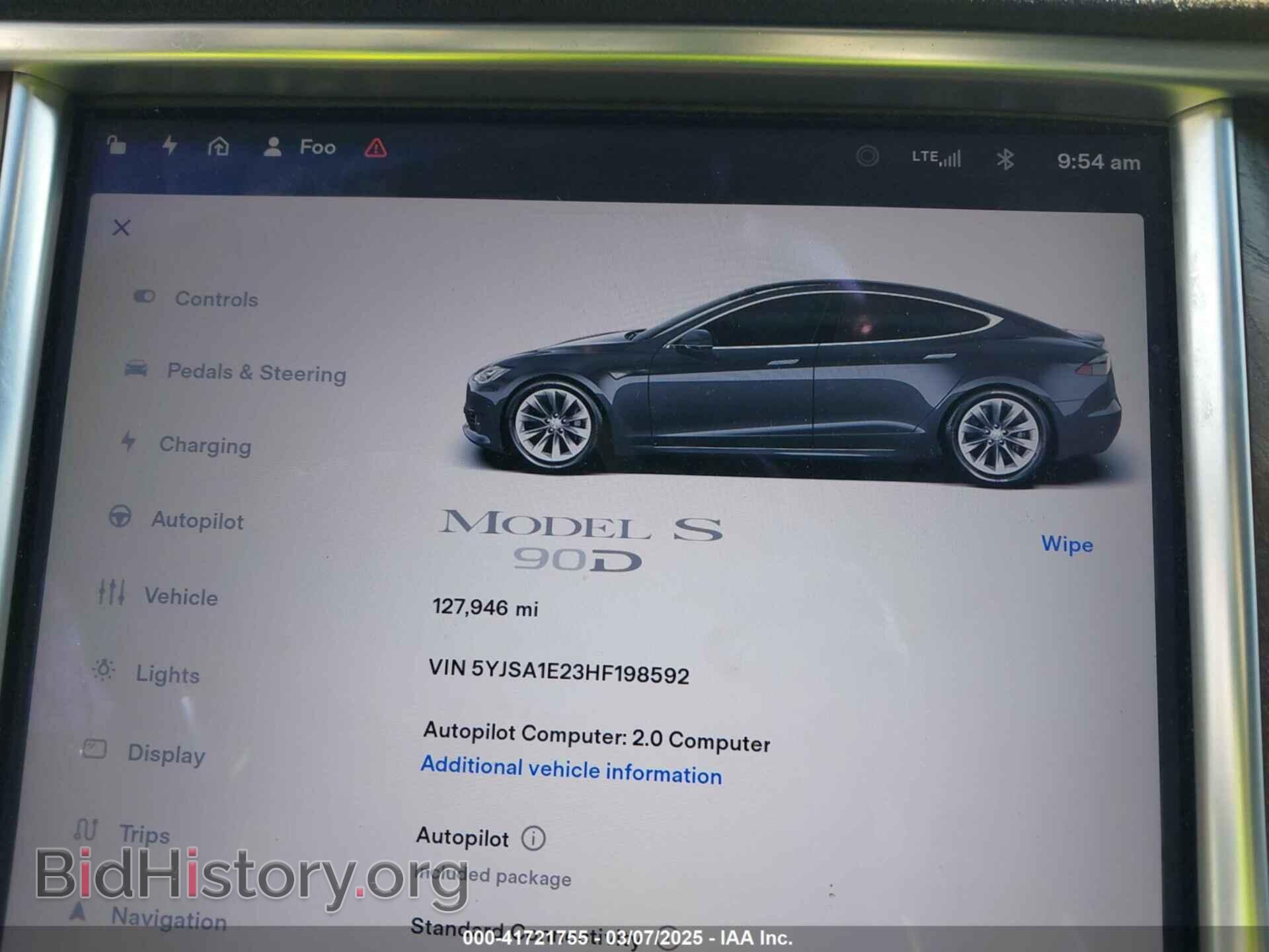 2017 TESLA MODEL S - VIN: 5YJSA1E23HF198592 - Фото 7
