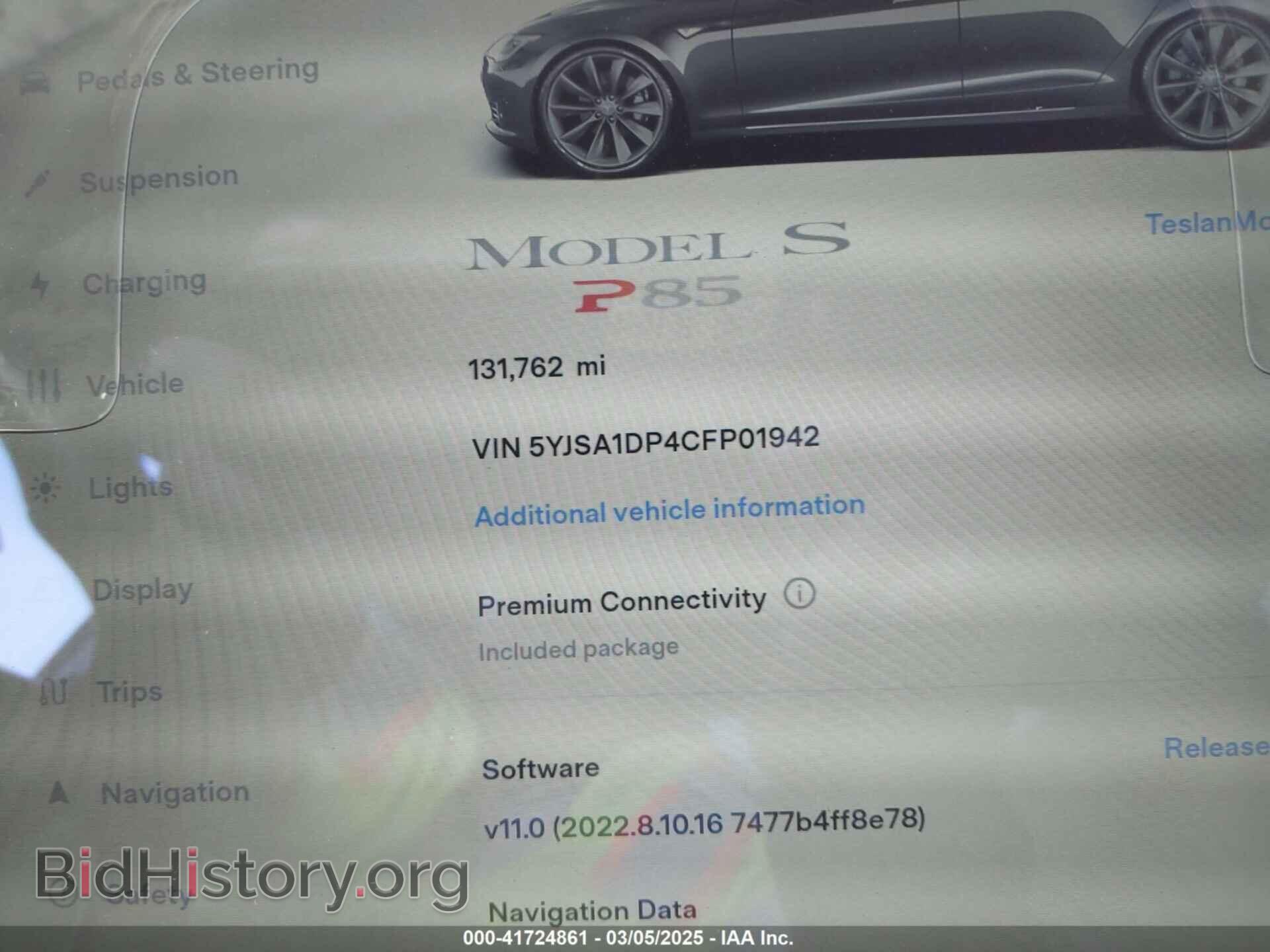 2012 TESLA MODEL S - VIN: 5YJSA1DP4CFP01942 - Photo 7