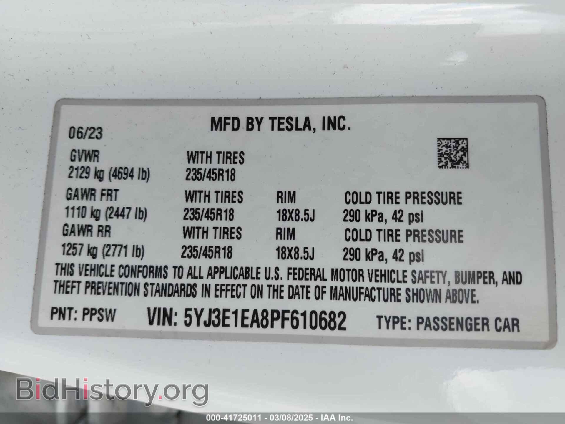 2023 TESLA MODEL 3 - VIN: 5YJ3E1EA8PF610682 - Фото 9