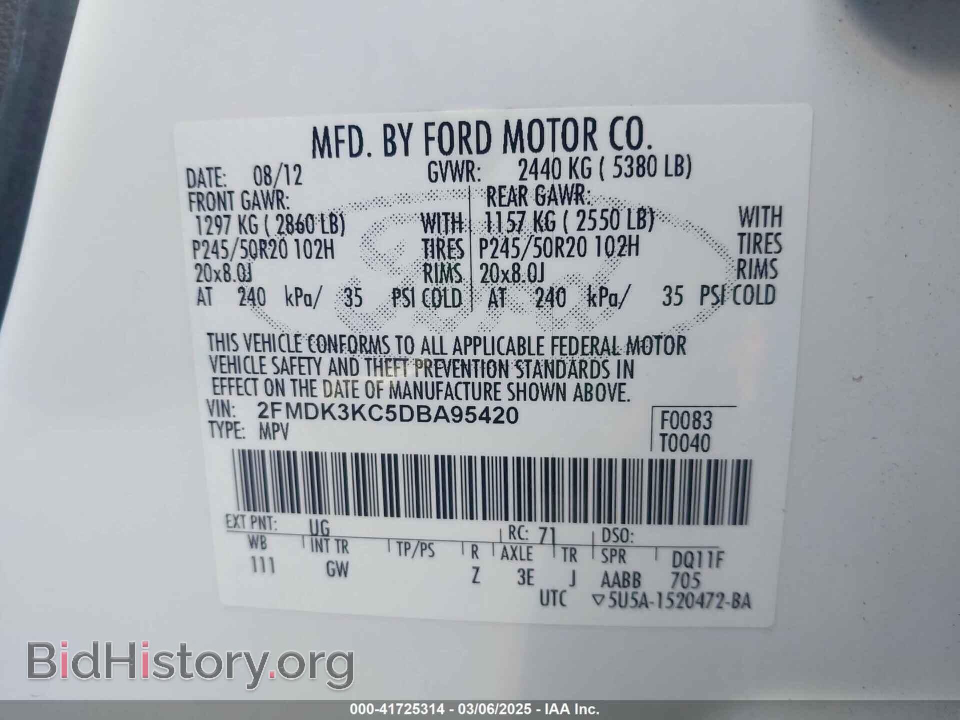 2013 FORD EDGE - VIN: 2FMDK3KC5DBA95420 - Фото 9