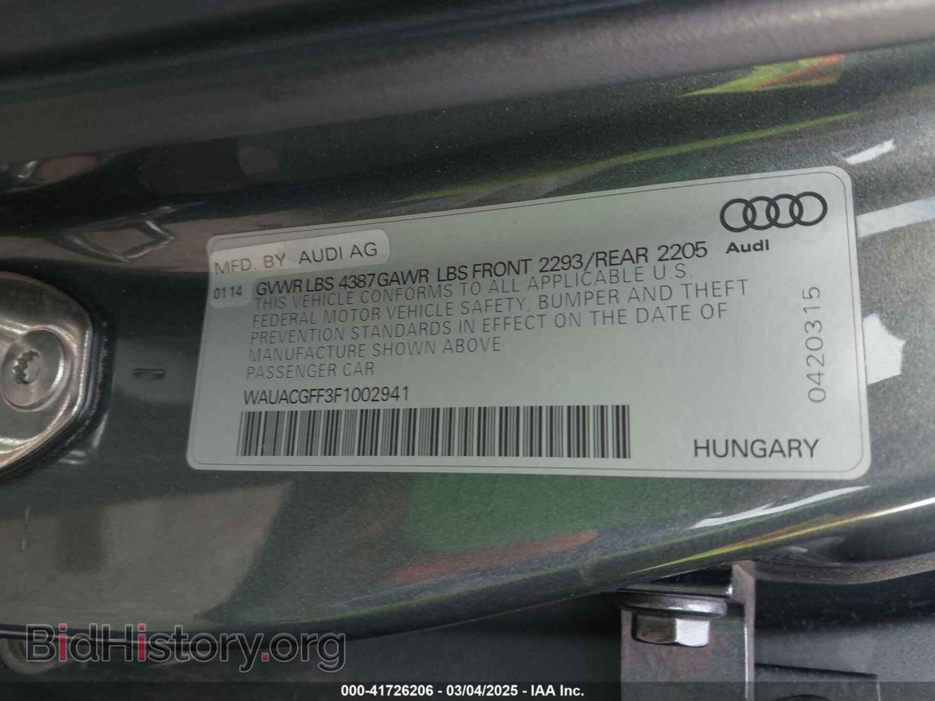 2015 AUDI A3 - VIN: WAUACGFF3F1002941 - Фото 9