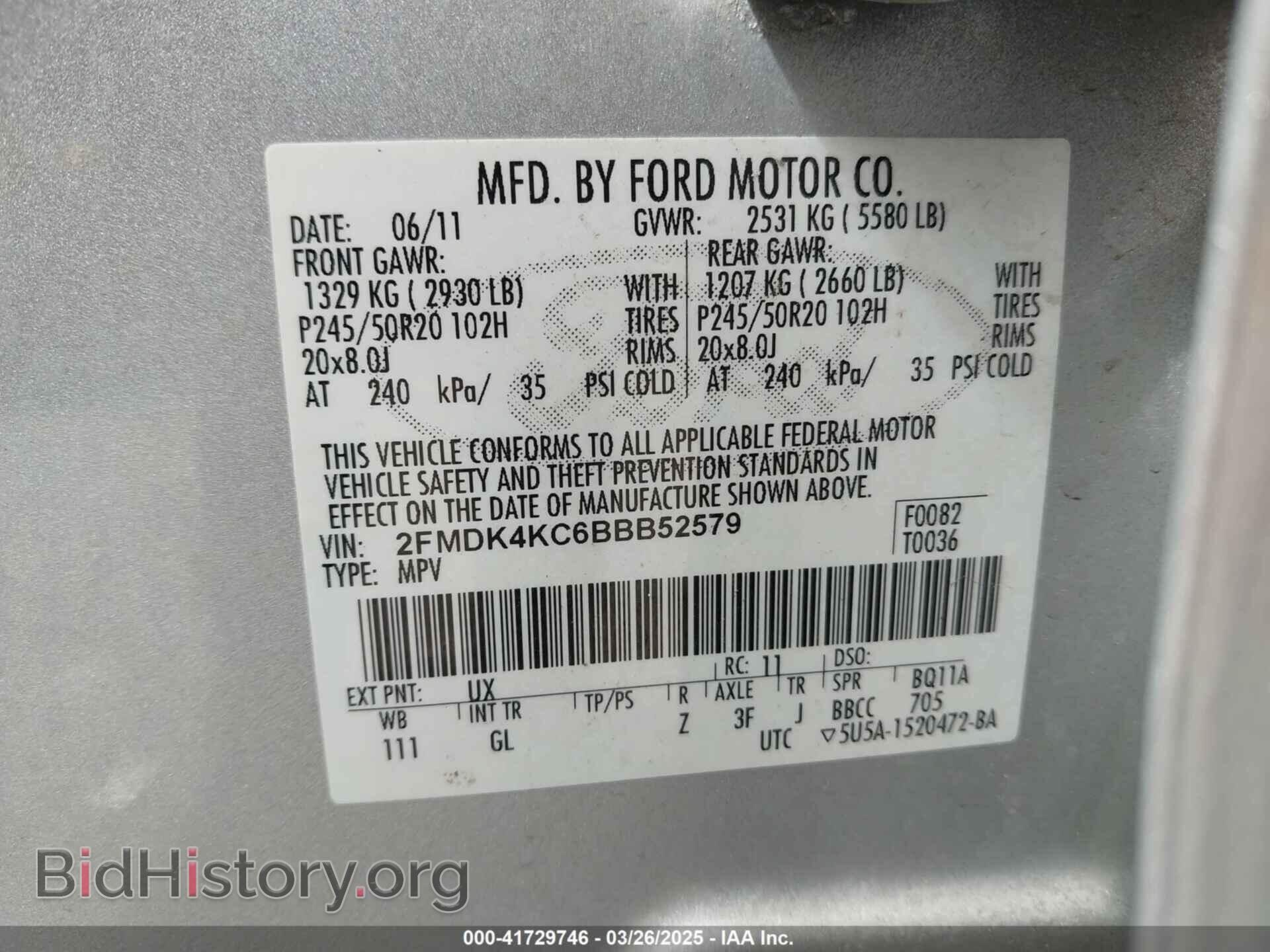 2011 FORD EDGE - VIN: 2FMDK4KC6BBB52579 - Photo 9