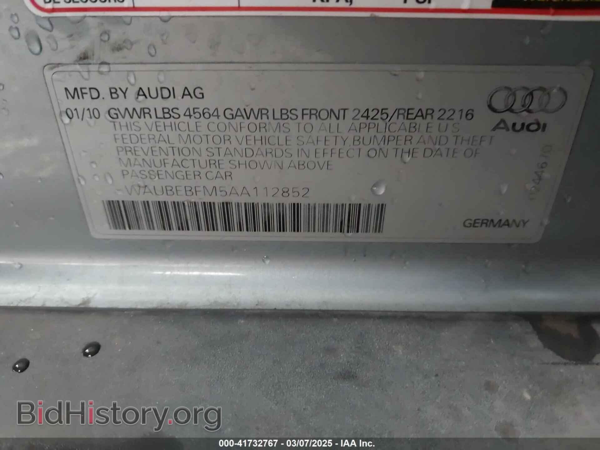 2010 AUDI A3 - VIN: WAUBEBFM5AA112852 - Фото 9