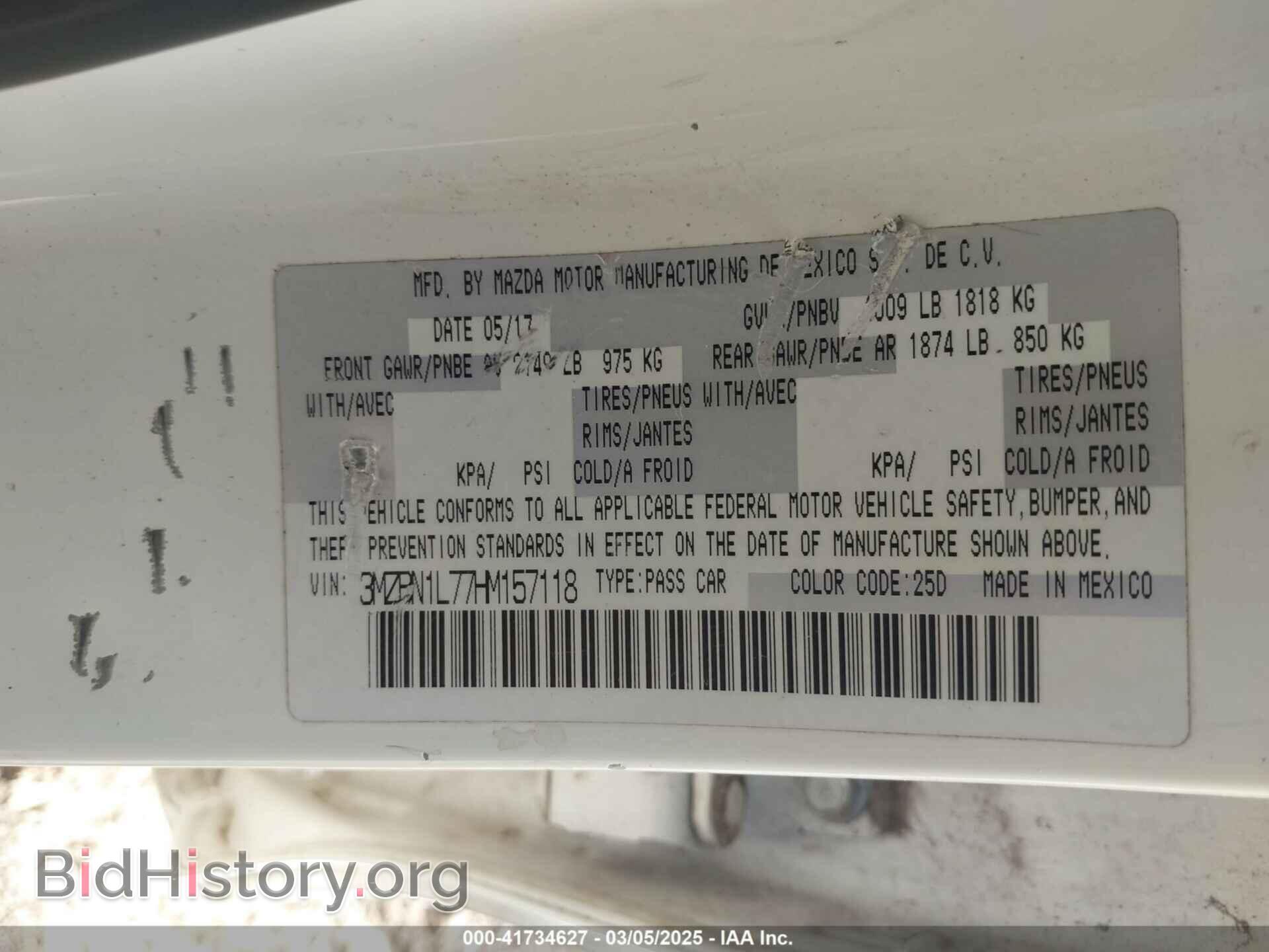 2017 MAZDA MAZDA3 - VIN: 3MZBN1L77HM157118 - Фото 9