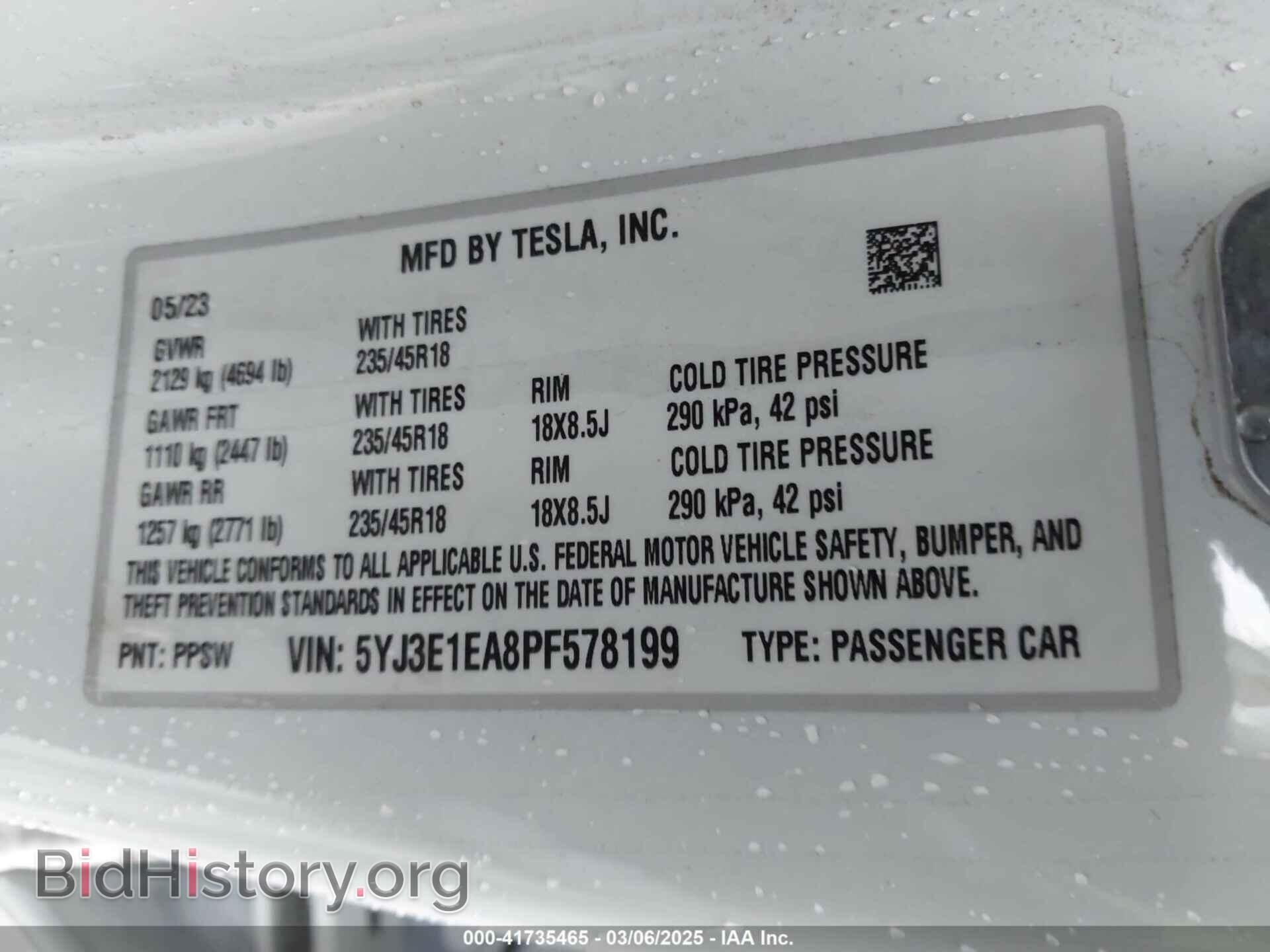 2023 TESLA MODEL 3 - VIN: 5YJ3E1EA8PF578199 - Фото 9