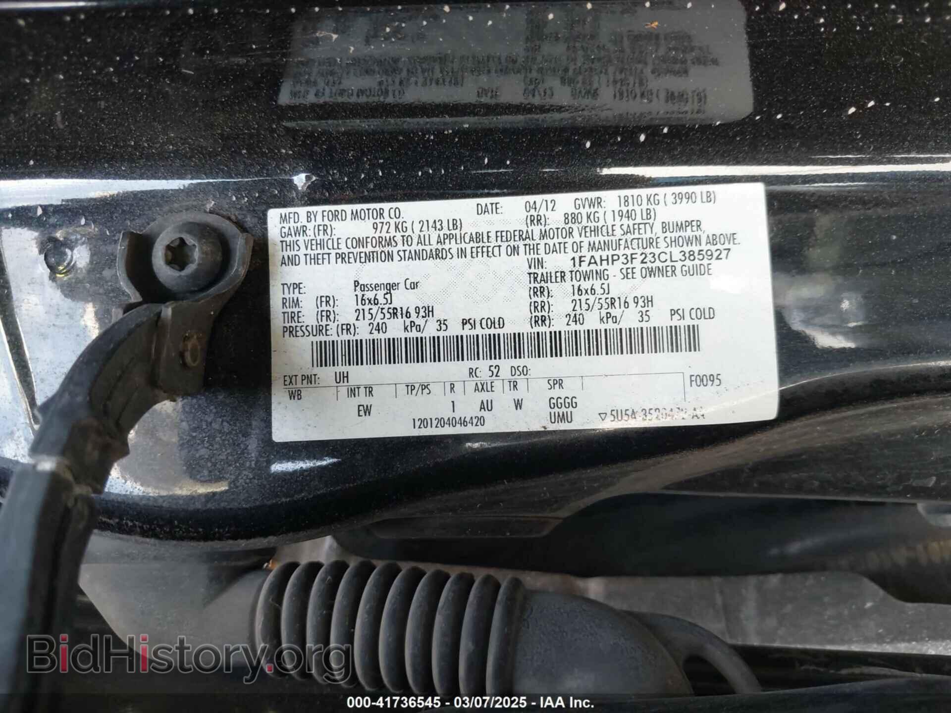 2012 FORD FOCUS - VIN: 1FAHP3F23CL385927 - Фото 9