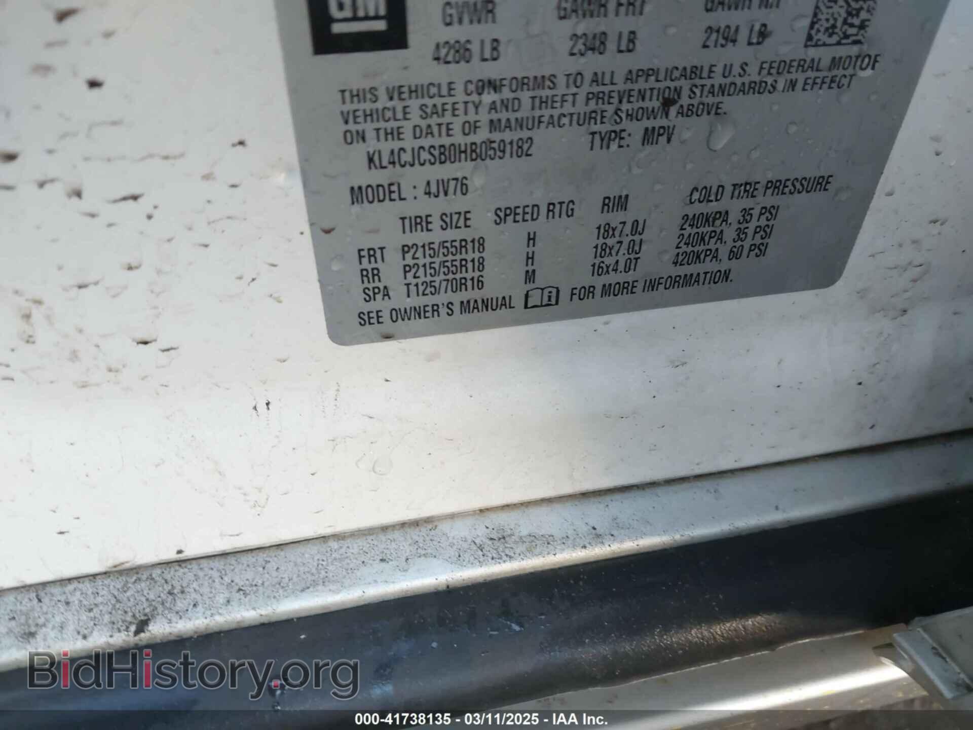 2017 BUICK ENCORE - VIN: KL4CJCSB0HB059182 - Photo 9