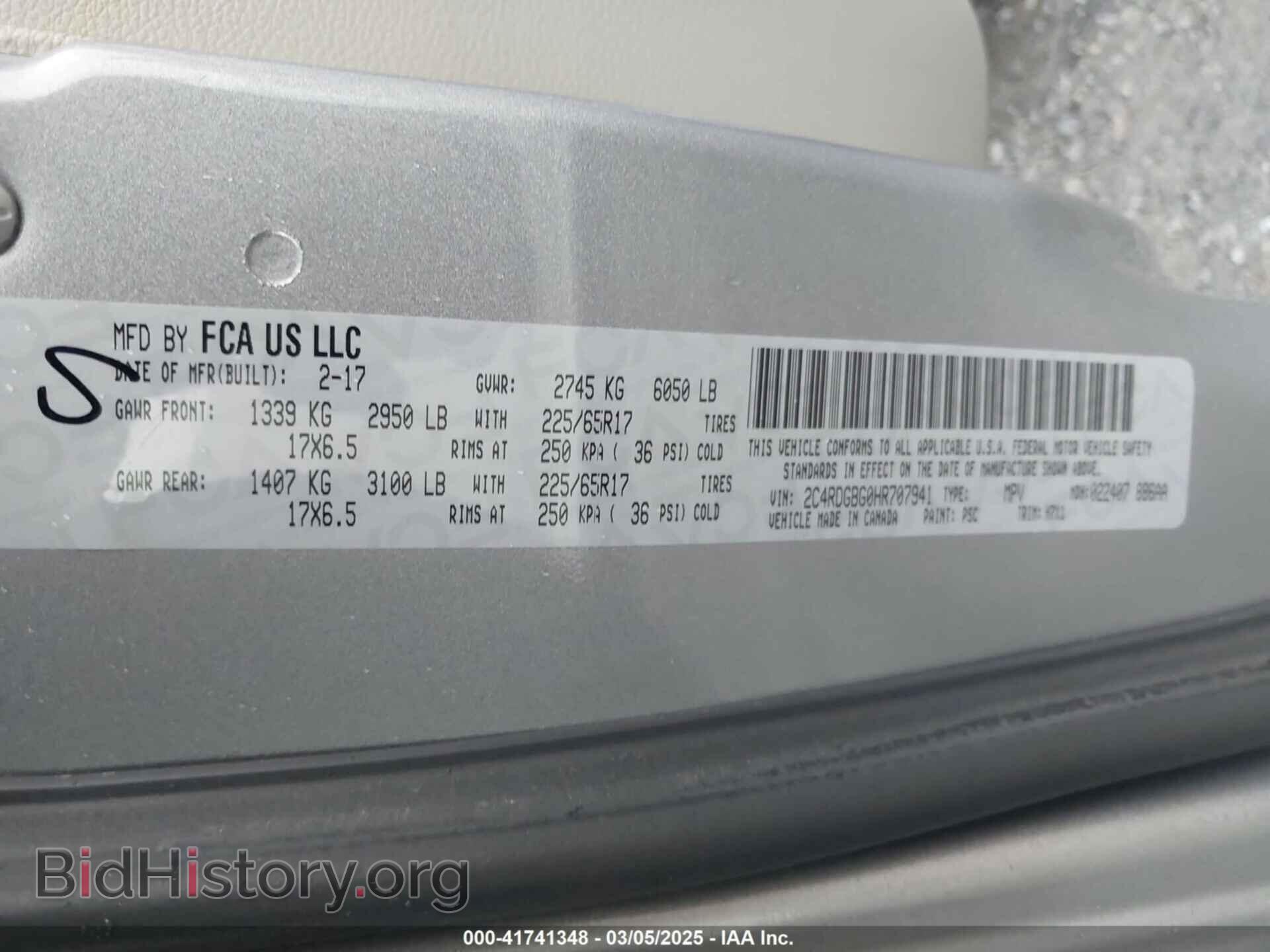 2017 DODGE GRAND CARAVAN - VIN: 2C4RDGBG0HR707941 - Фото 9