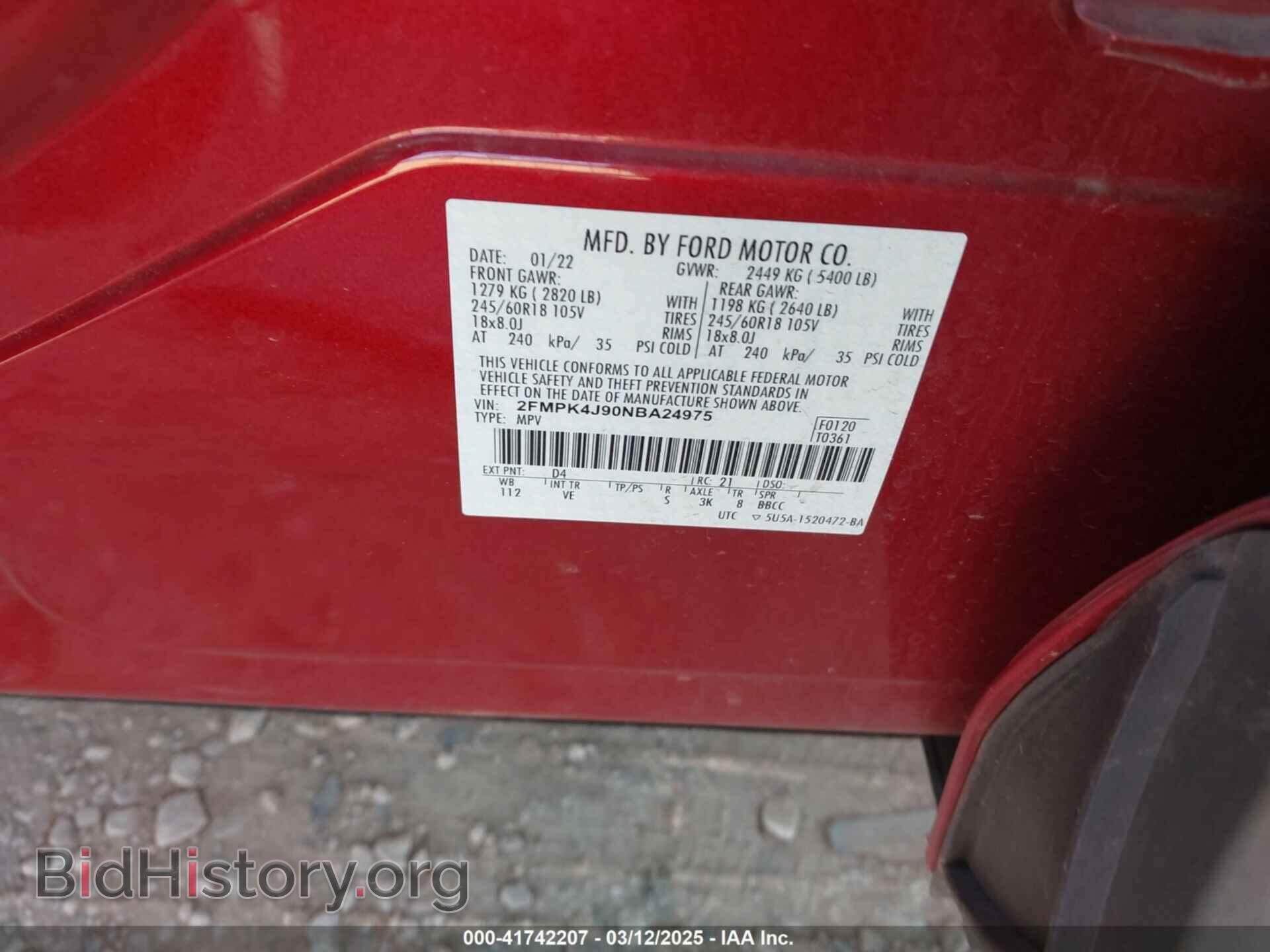 2022 FORD EDGE - VIN: 2FMPK4J90NBA24975 - Photo 9