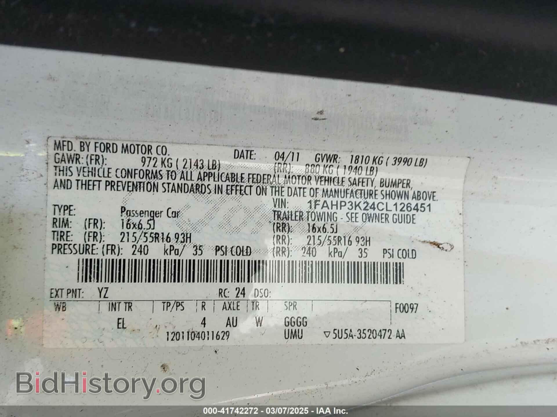 2012 FORD FOCUS - VIN: 1FAHP3K24CL126451 - Фото 9