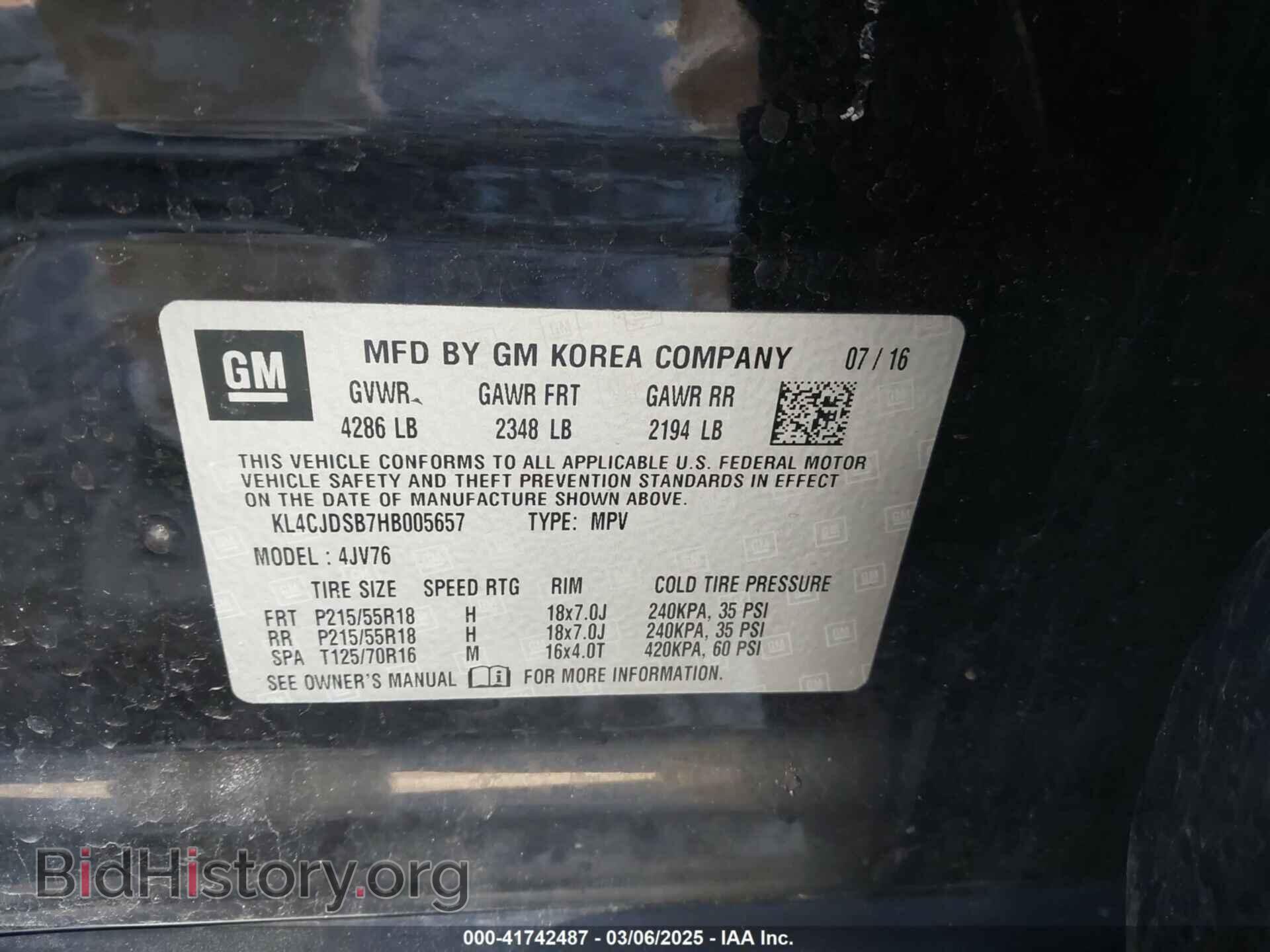 2017 BUICK ENCORE - VIN: KL4CJDSB7HB005657 - Photo 9