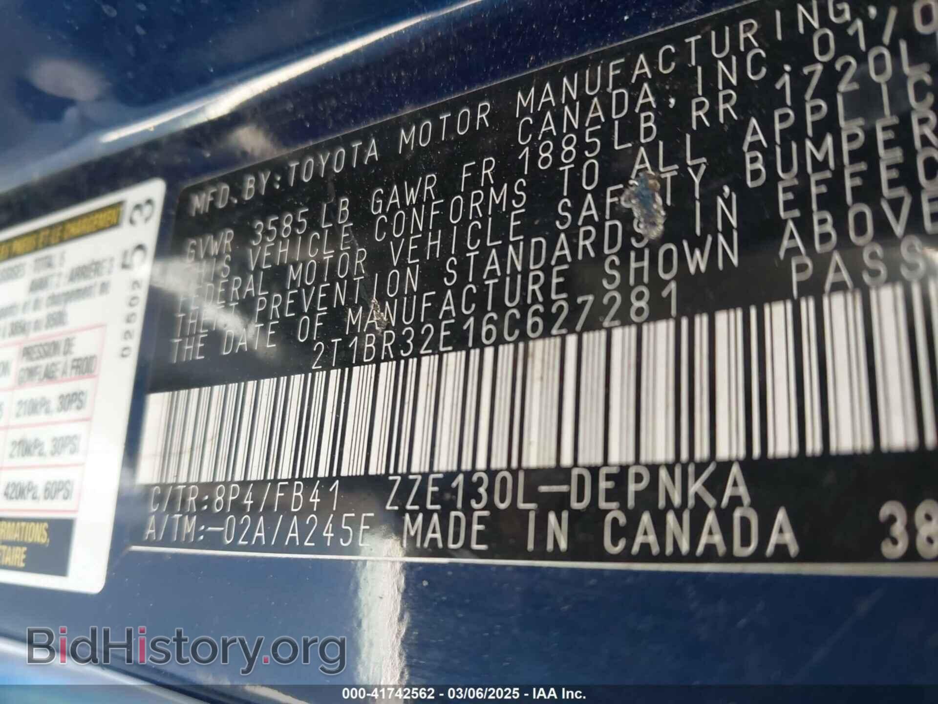 2006 TOYOTA COROLLA - VIN: 2T1BR32E16C627281 - Фото 9