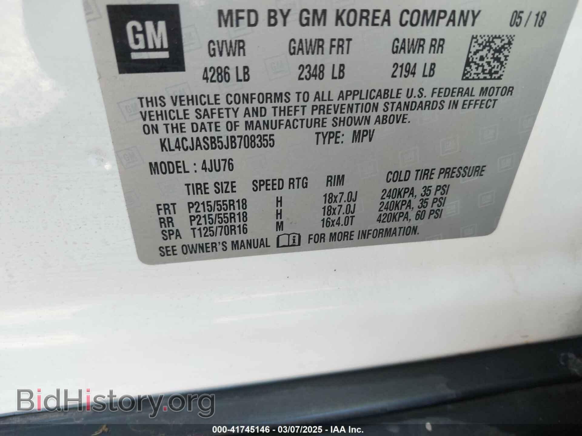 2018 BUICK ENCORE - VIN: KL4CJASB5JB708355 - Photo 9