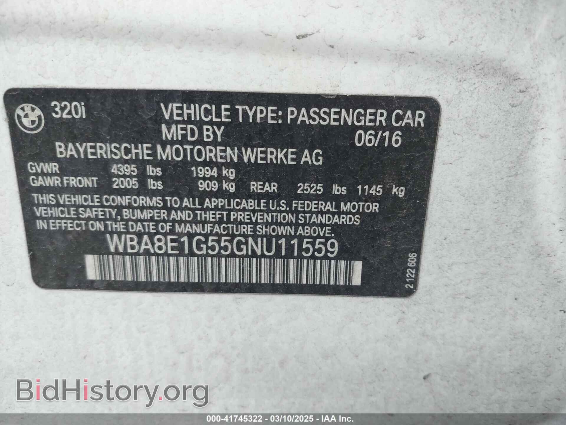 2016 BMW 320I - VIN: WBA8E1G55GNU11559 - Фото 9