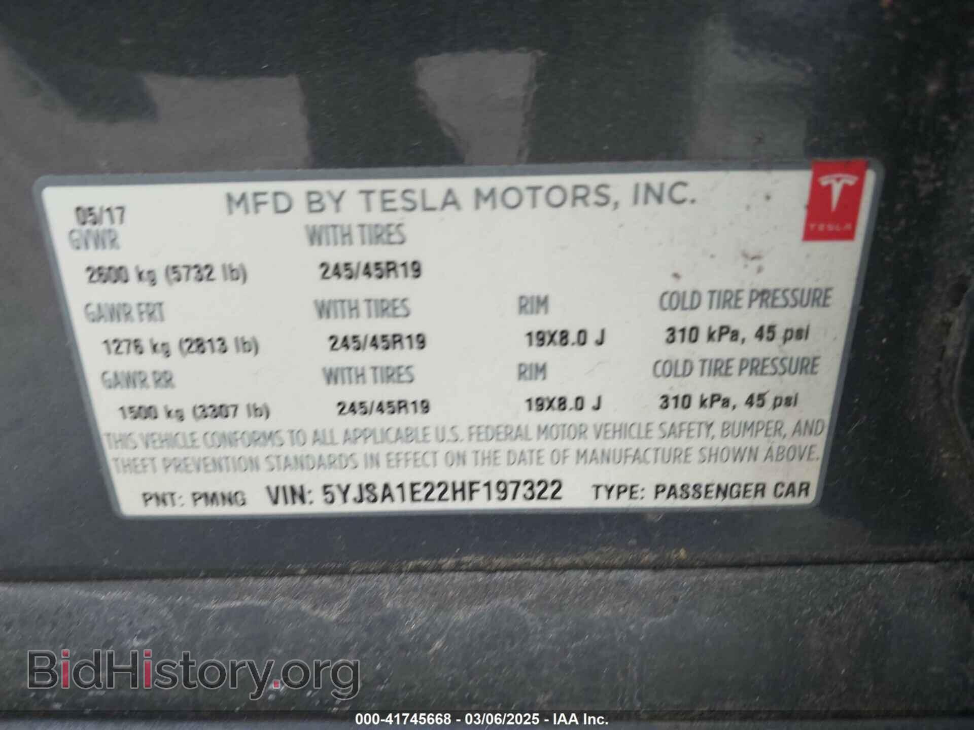 2017 TESLA MODEL S - VIN: 5YJSA1E22HF197322 - Photo 9