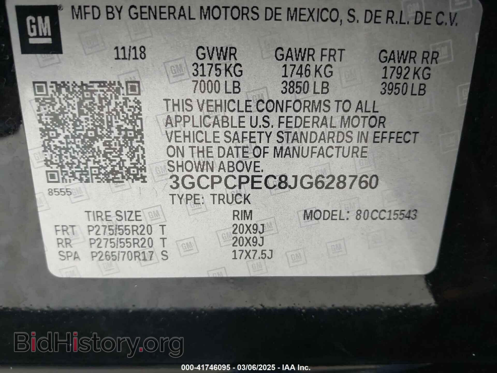 2018 CHEVROLET SILVERADO 1500 - VIN: 3GCPCPEC8JG628760 - Фото 9