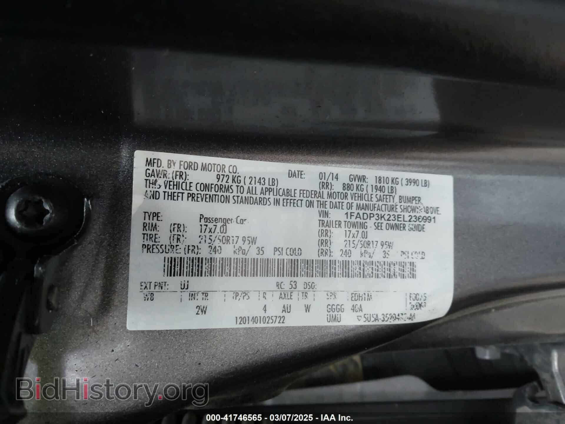 2014 FORD FOCUS - VIN: 1FADP3K23EL236991 - Фото 9