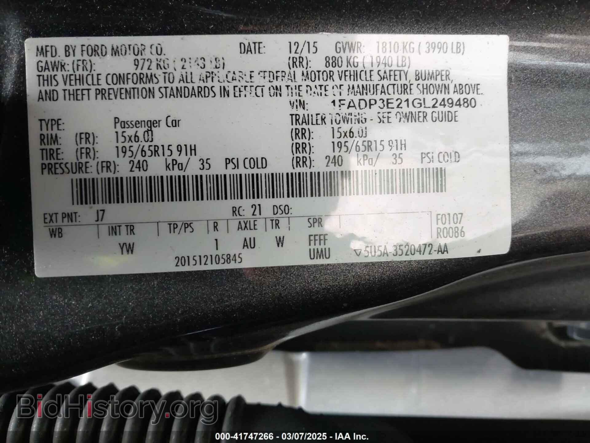 2016 FORD FOCUS - VIN: 1FADP3E21GL249480 - Photo 9
