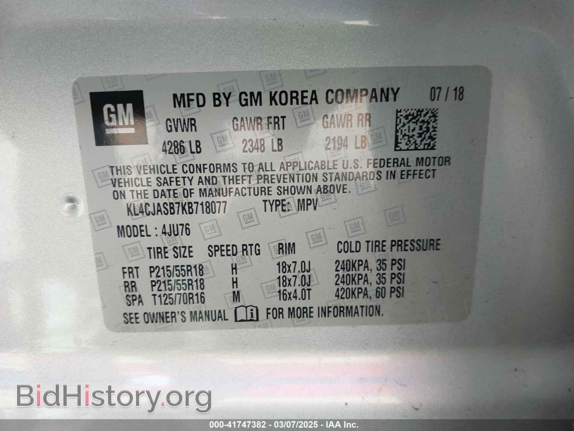 2019 BUICK ENCORE - VIN: KL4CJASB7KB718077 - Фото 9