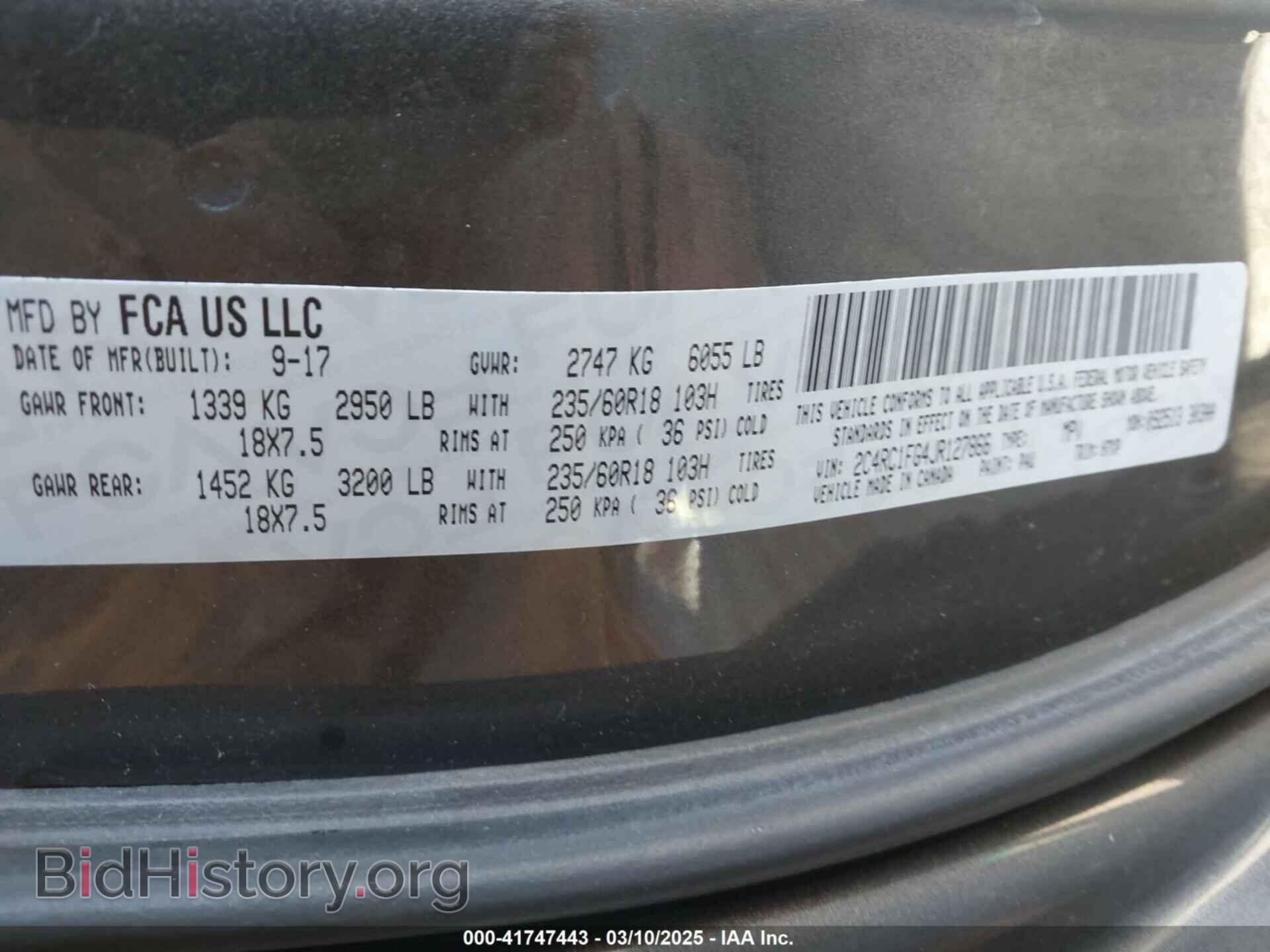 2018 CHRYSLER PACIFICA - VIN: 2C4RC1FG4JR127866 - Photo 9