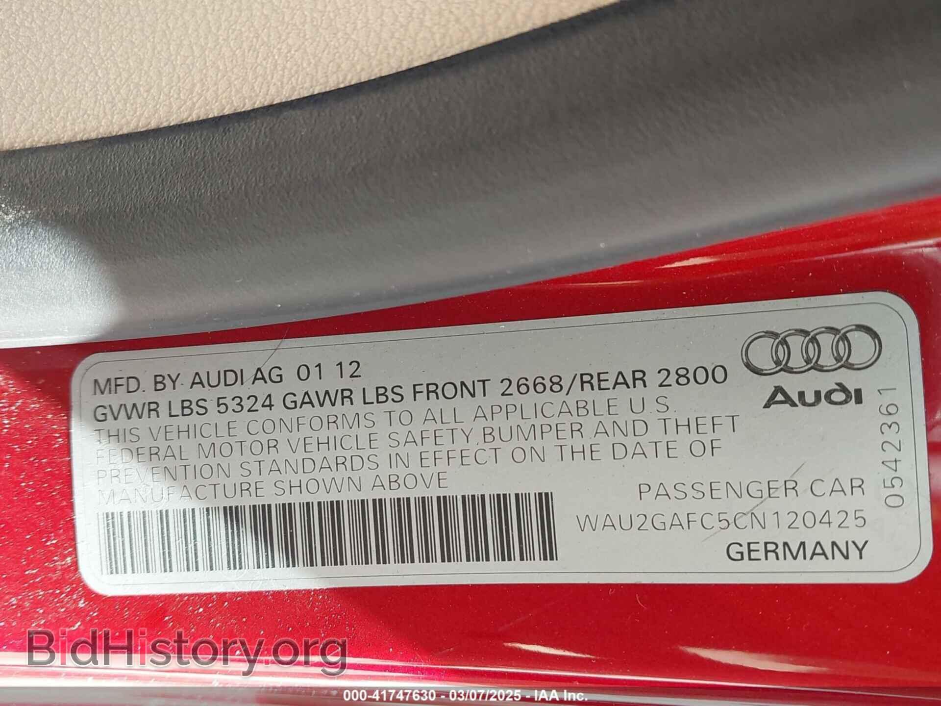 2012 AUDI A7 - VIN: WAU2GAFC5CN120425 - Photo 9