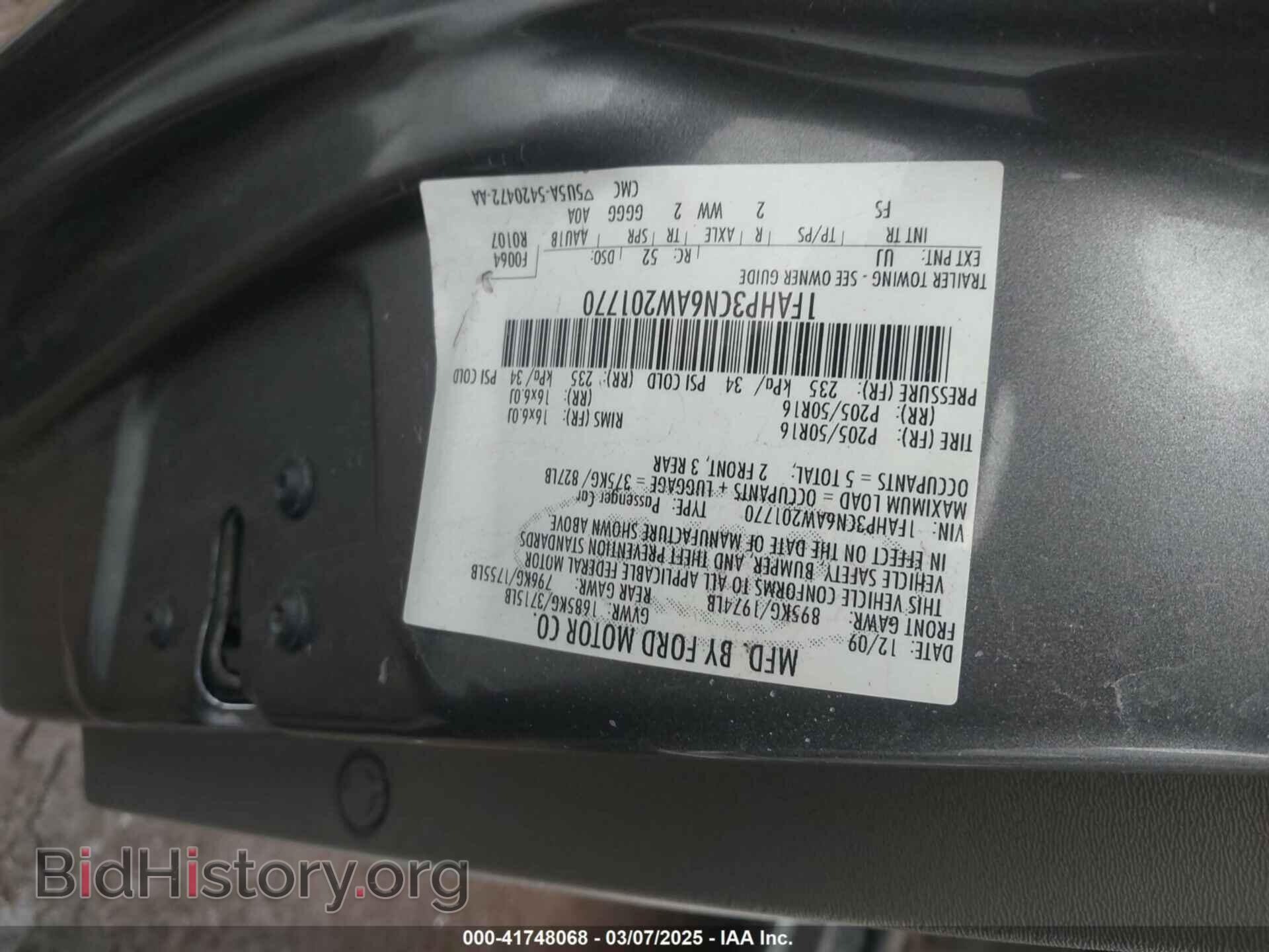 2010 FORD FOCUS - VIN: 1FAHP3CN6AW201770 - Фото 9